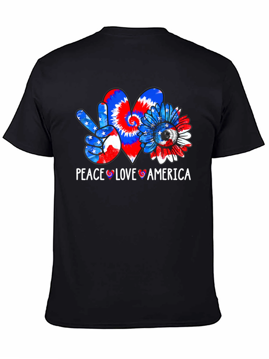 Peace Love America Patriotic Graphic T-Shirt