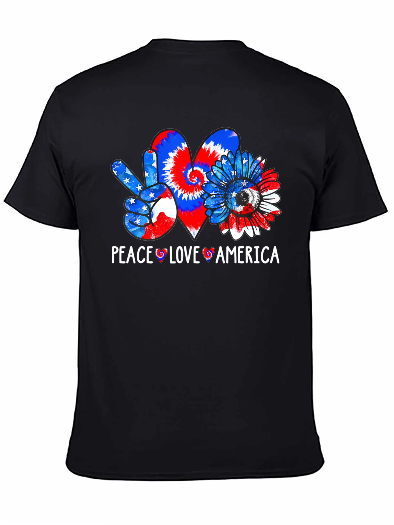Peace Love America Patriotic Graphic T-Shirt