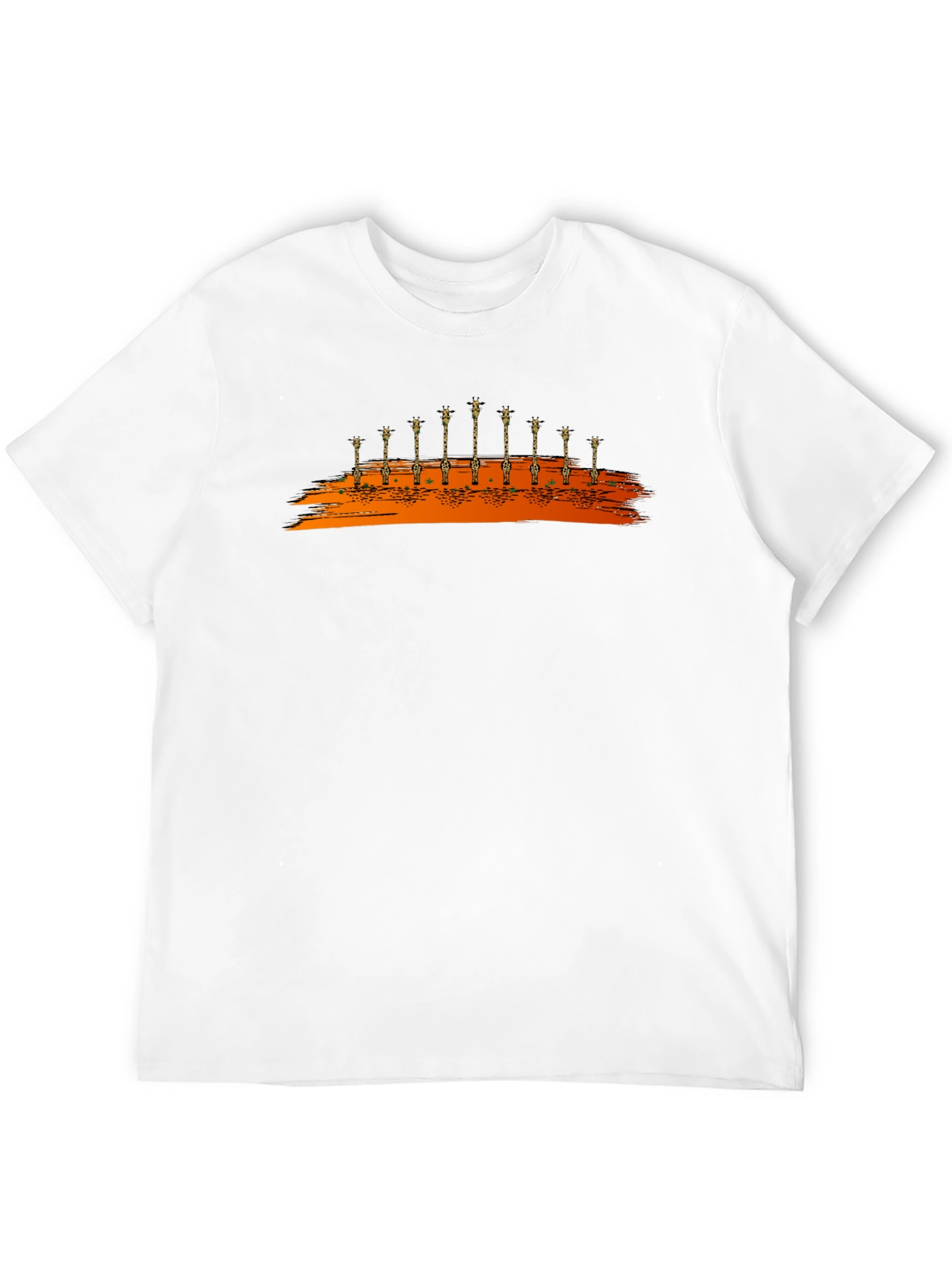 Giraffe Silhouette Graphic Black T-Shirt