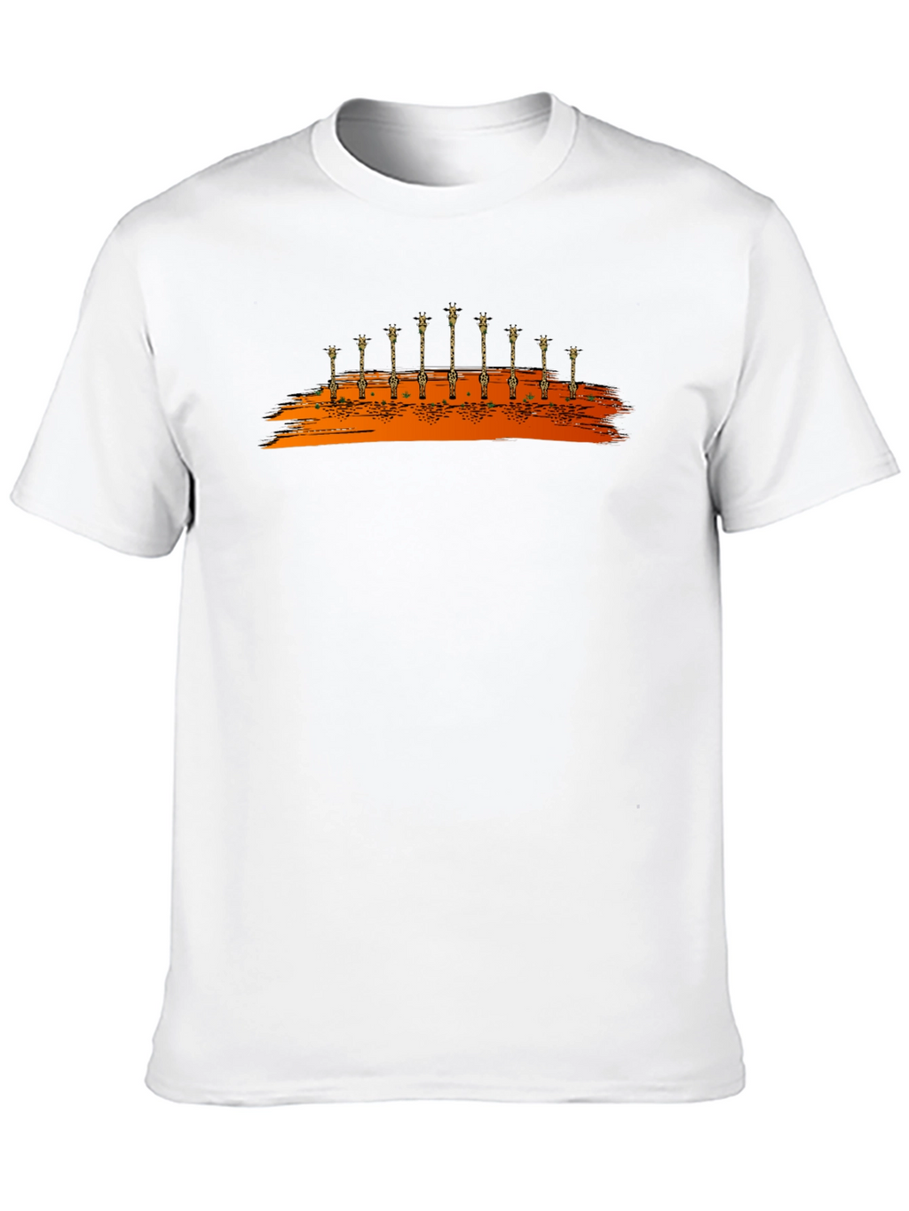 Giraffe Silhouette Graphic Black T-Shirt