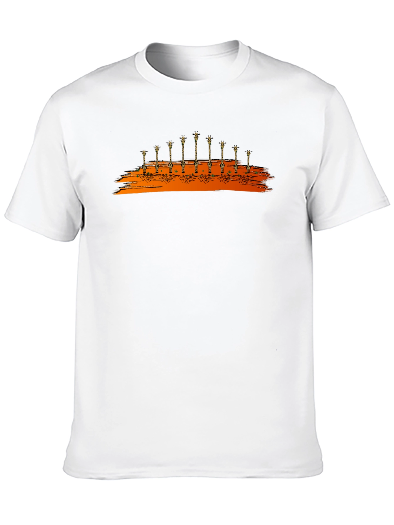 Giraffe Silhouette Graphic Black T-Shirt