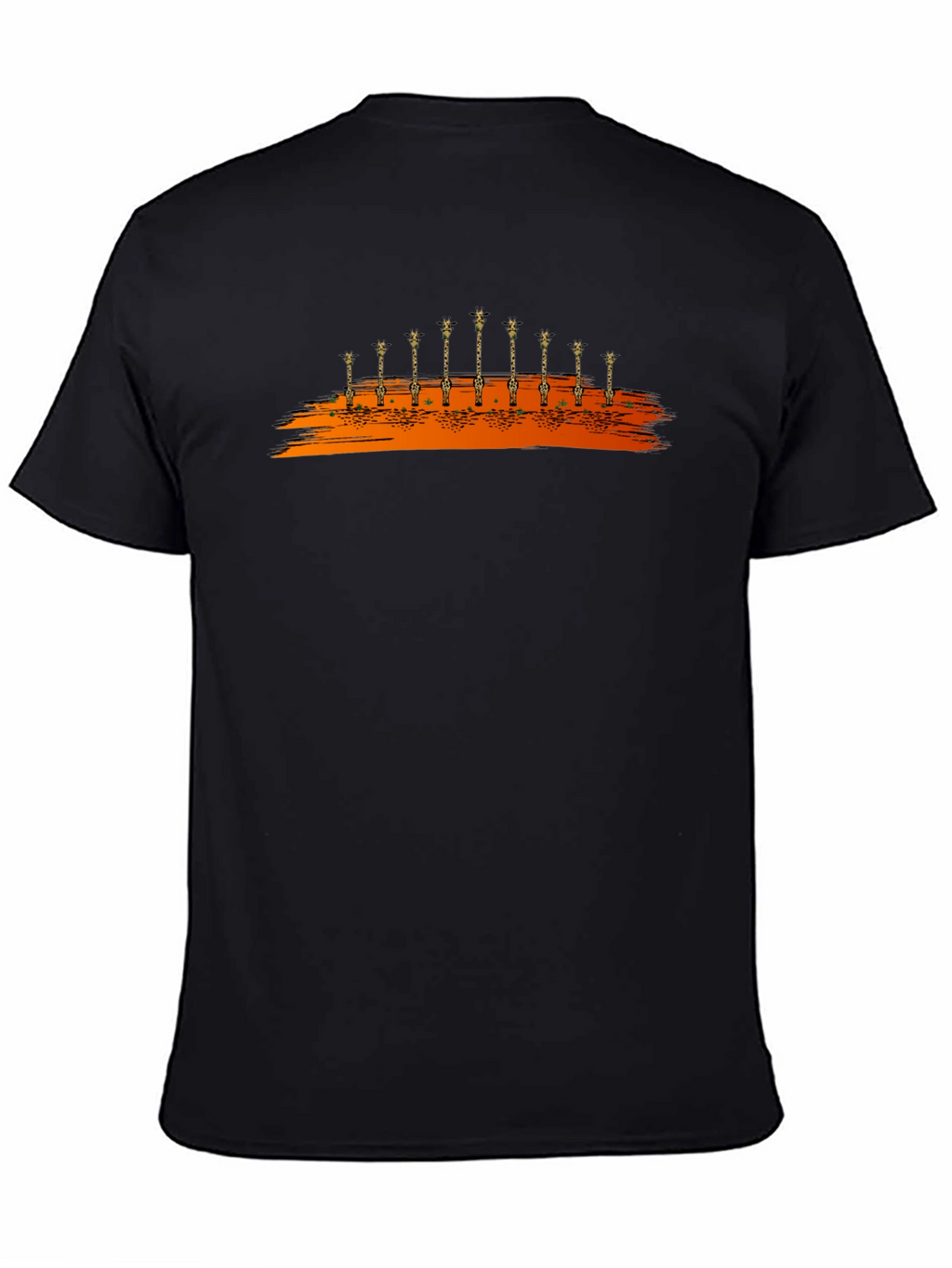 Giraffe Silhouette Graphic Black T-Shirt