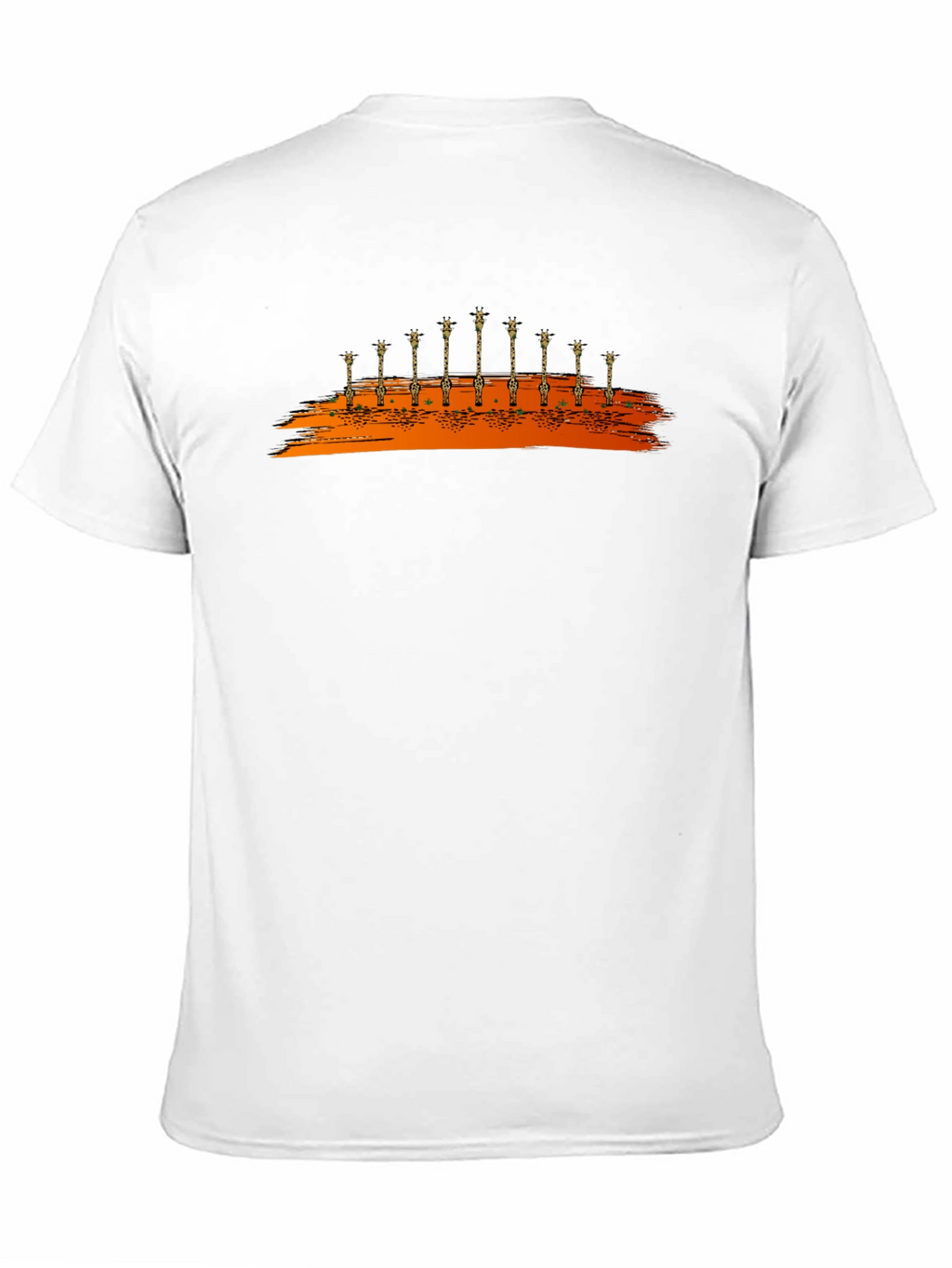 Giraffe Silhouette Graphic Black T-Shirt