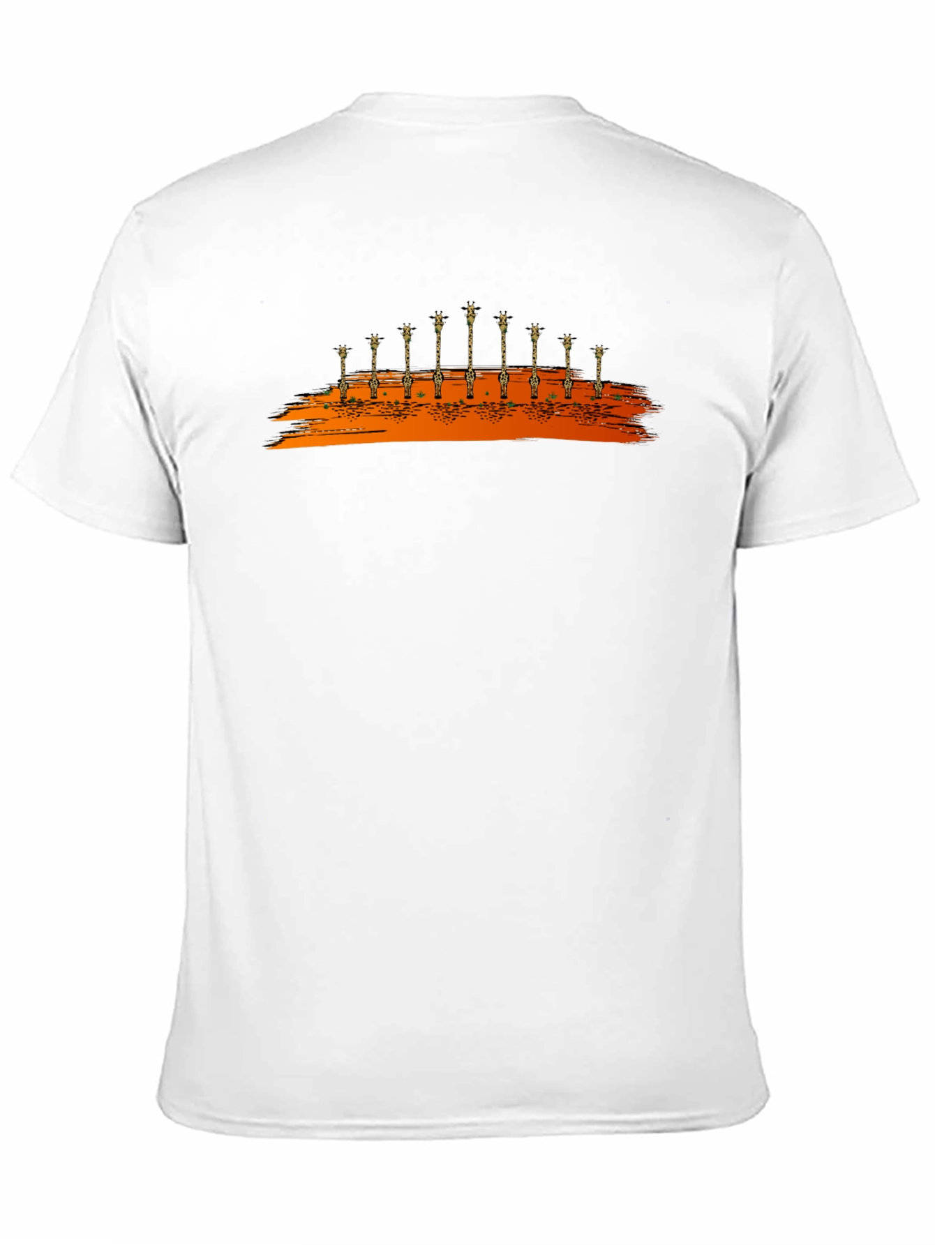 Giraffe Silhouette Graphic Black T-Shirt