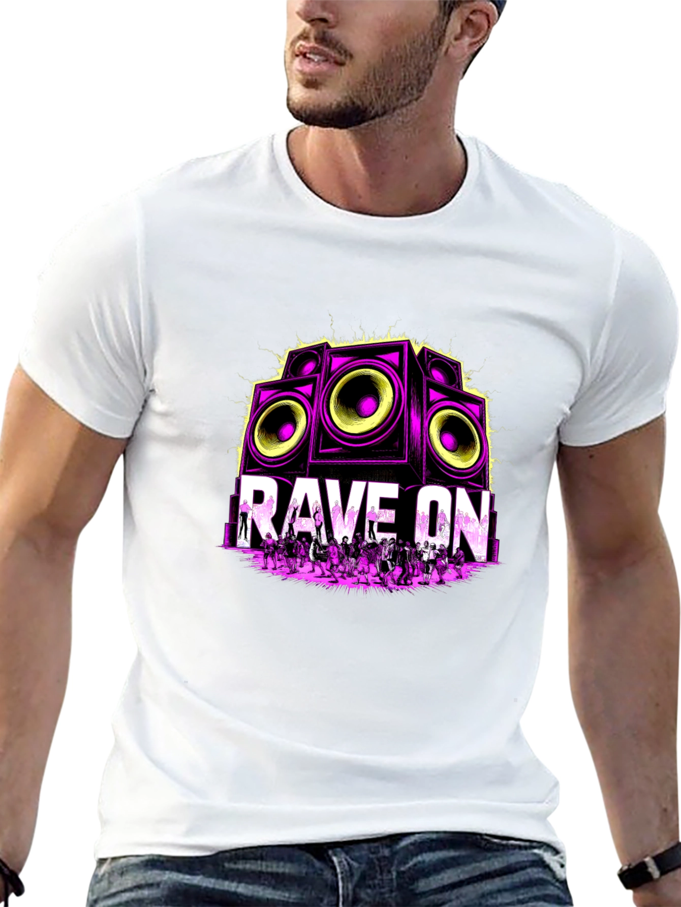 Rave On Graphic T-Shirt EDM Music Festival Tee