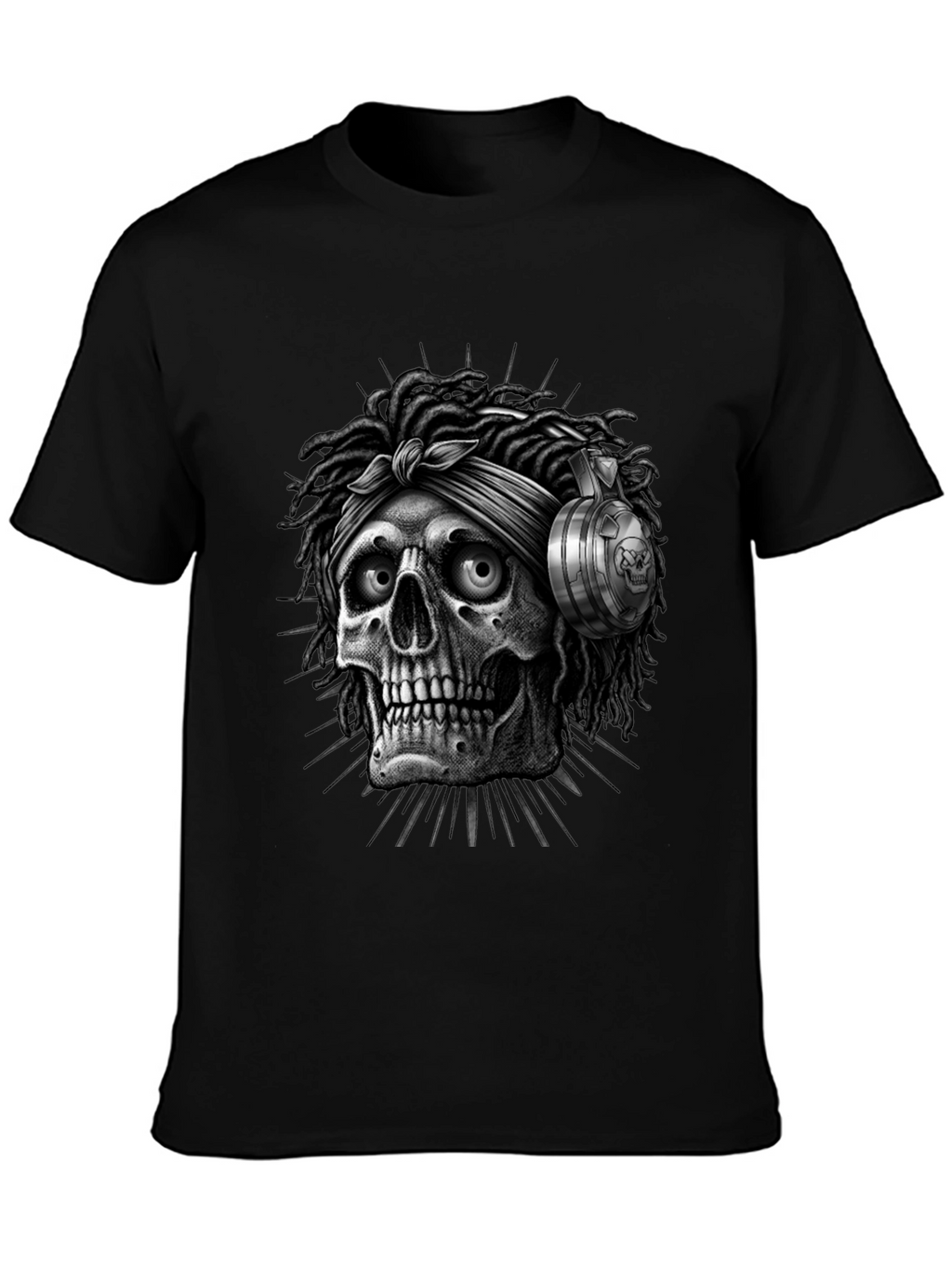Skull with Dreadlocks Graphic Tee
