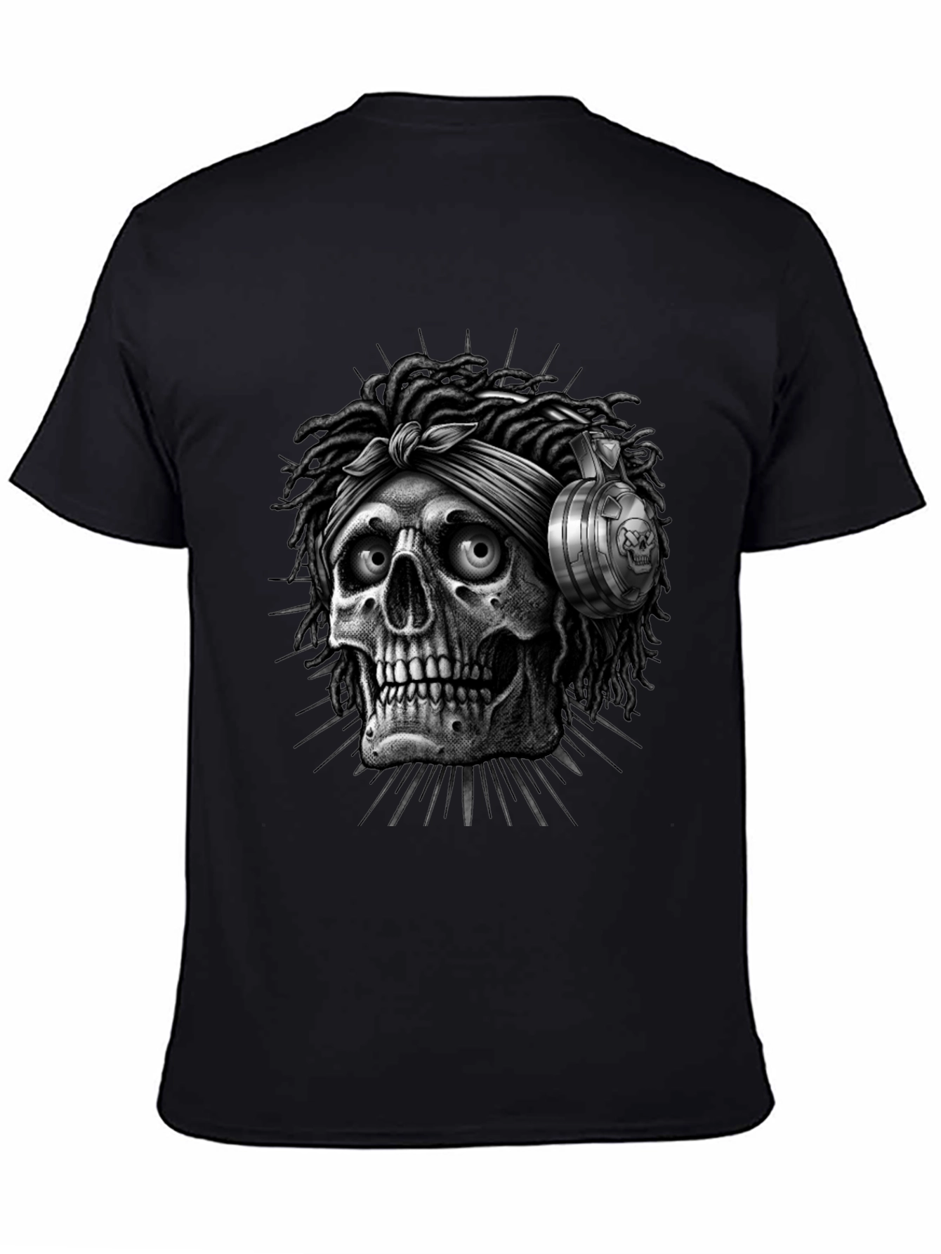 Skull with Dreadlocks Graphic Tee
