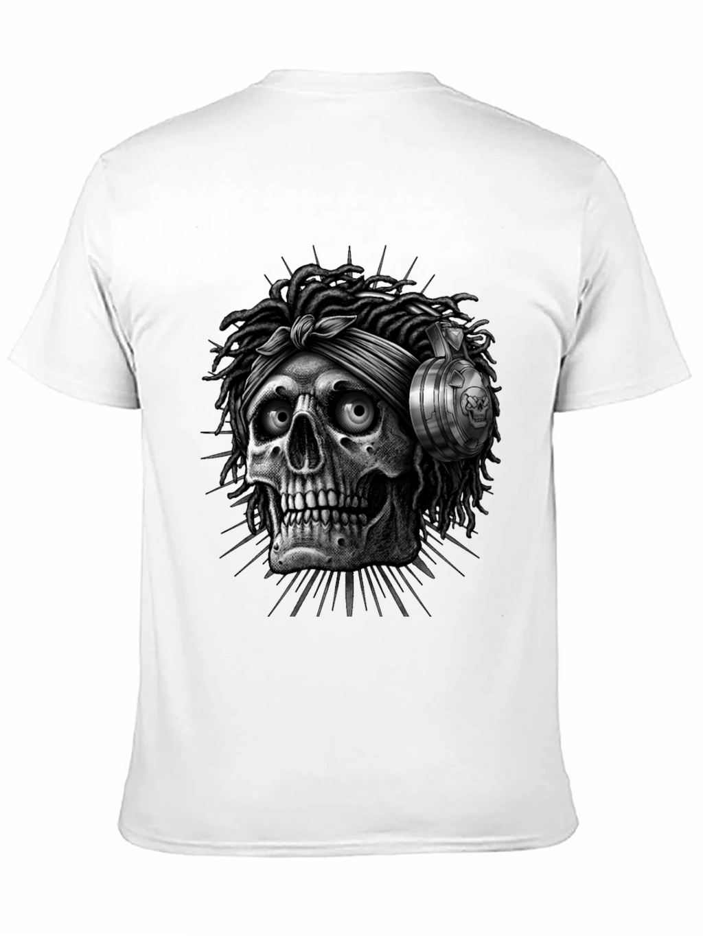 Skull with Dreadlocks Graphic Tee