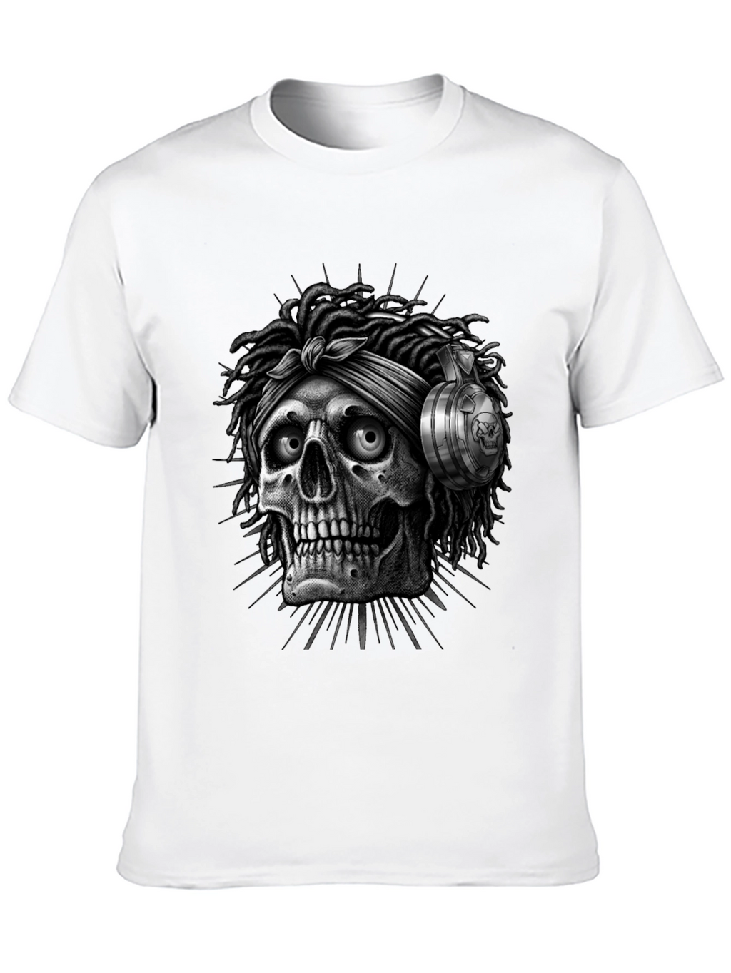 Skull with Dreadlocks Graphic Tee
