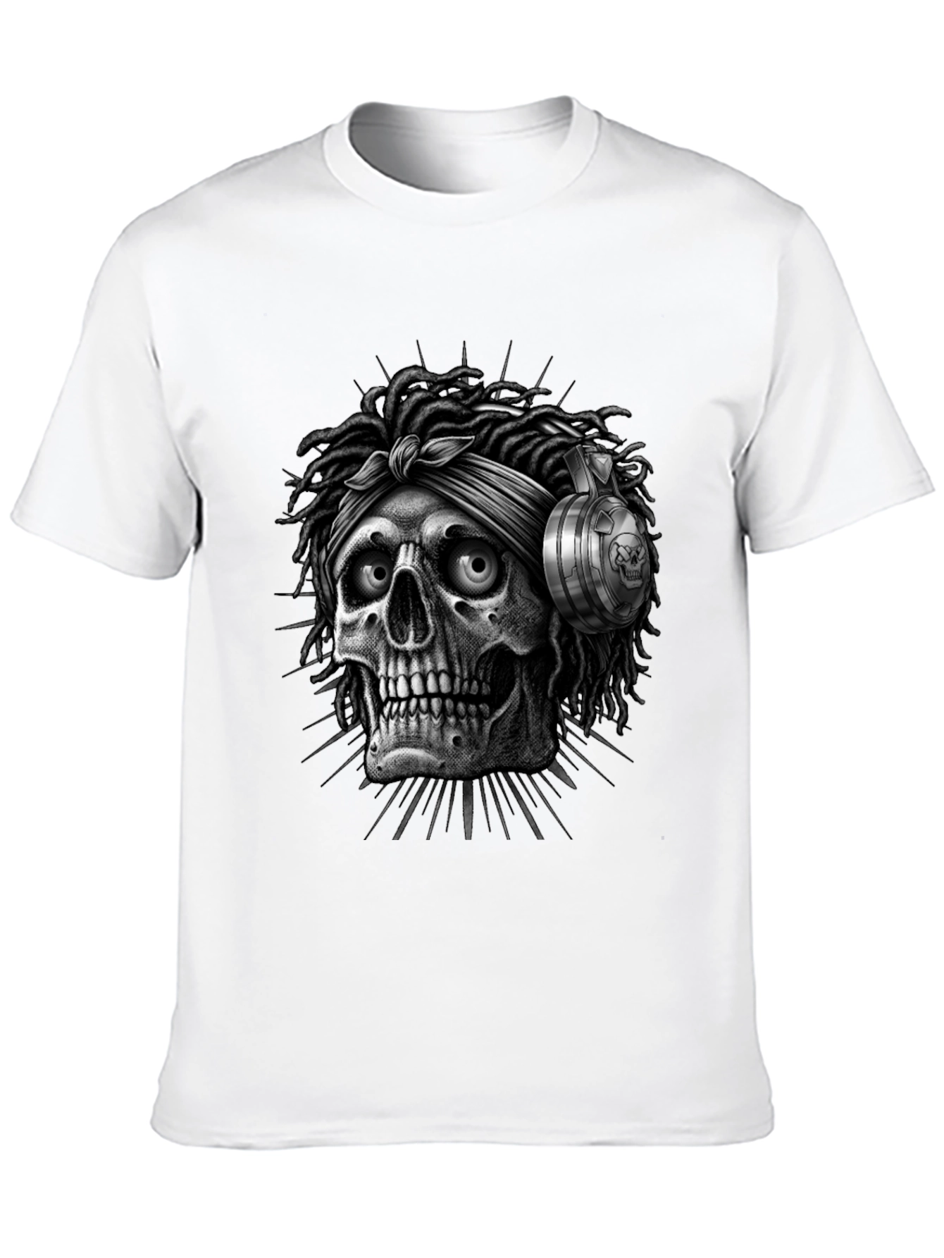 Skull with Dreadlocks Graphic Tee
