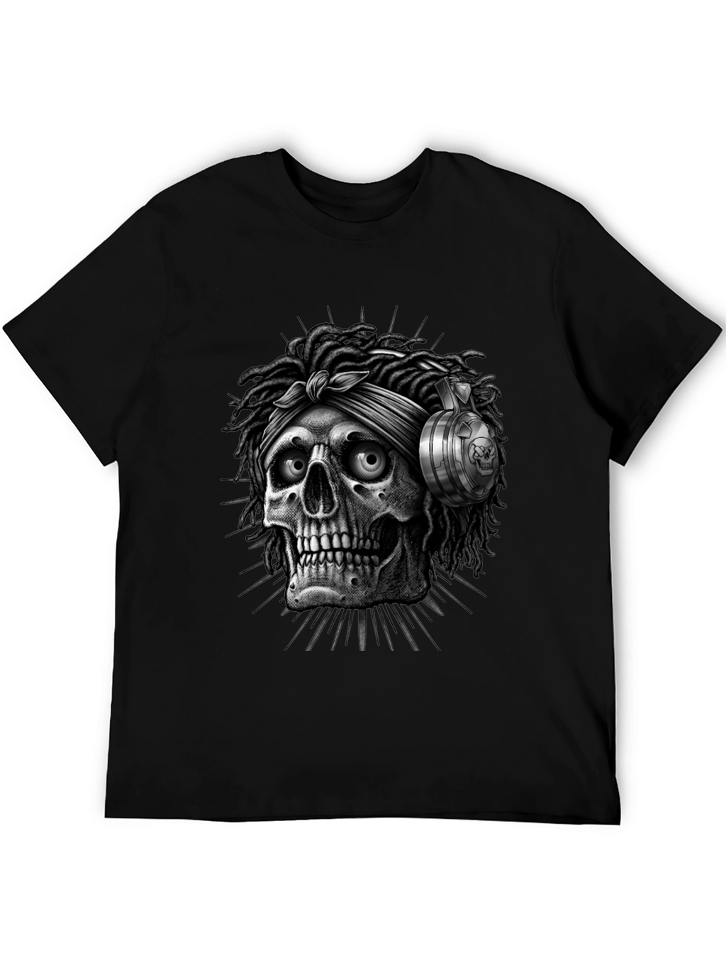 Skull with Dreadlocks Graphic Tee