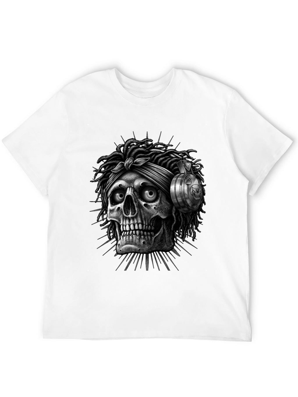 Skull with Dreadlocks Graphic Tee