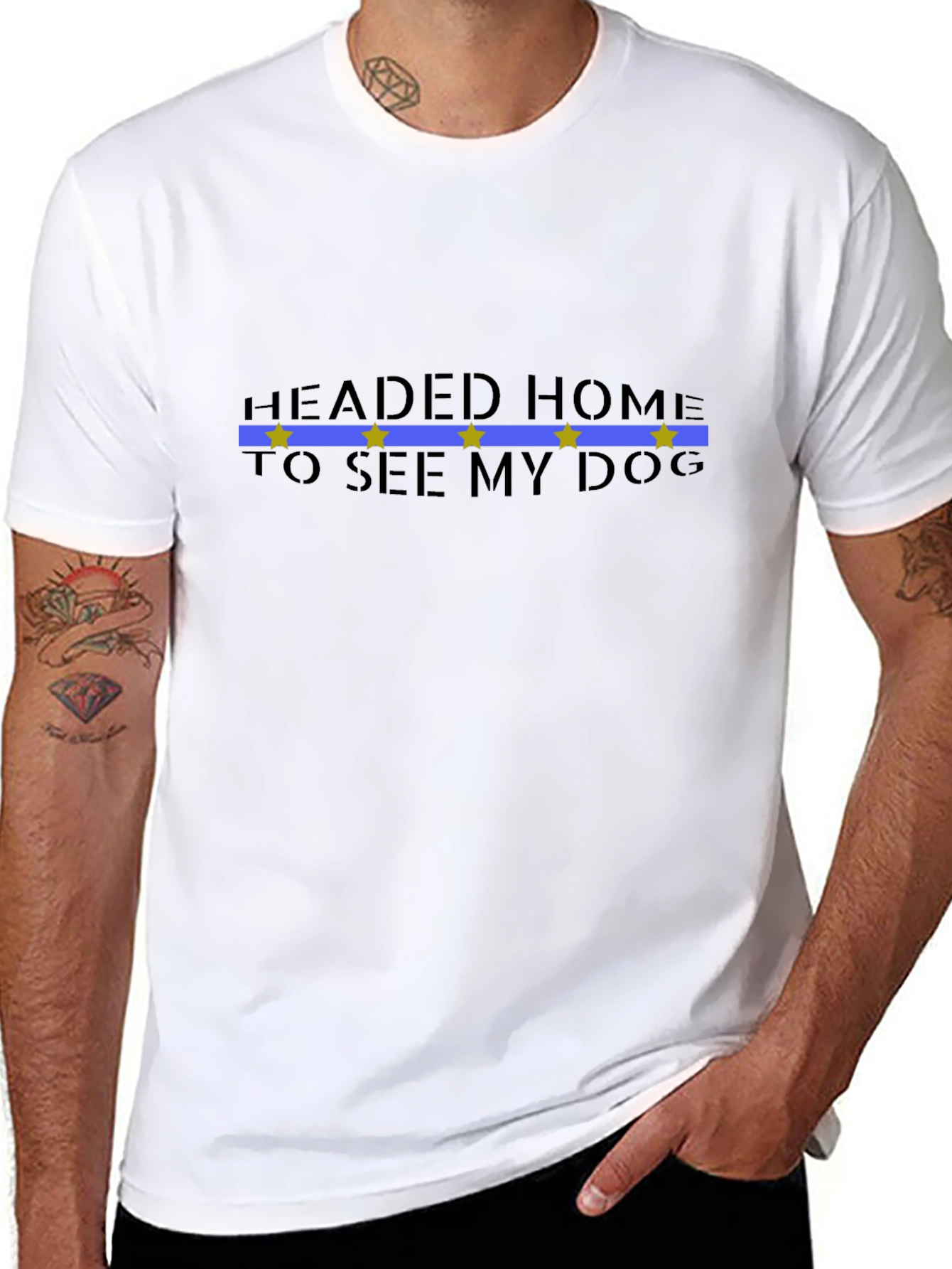 Headed Home To See My Dog Black T-Shirt