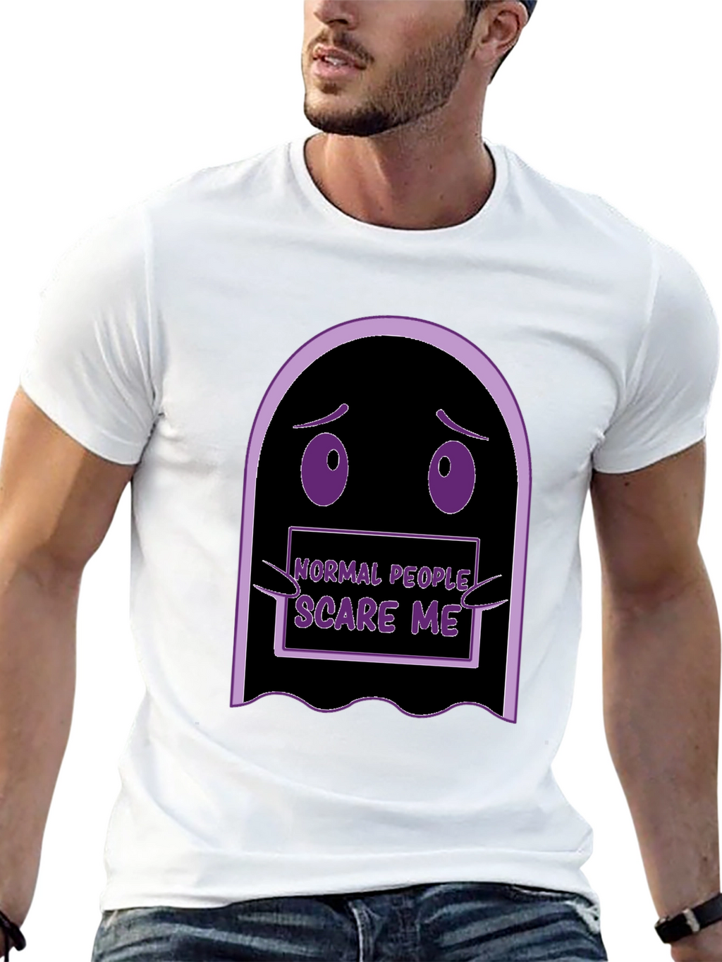 Normal People Scare Me Funny Ghost T-Shirt