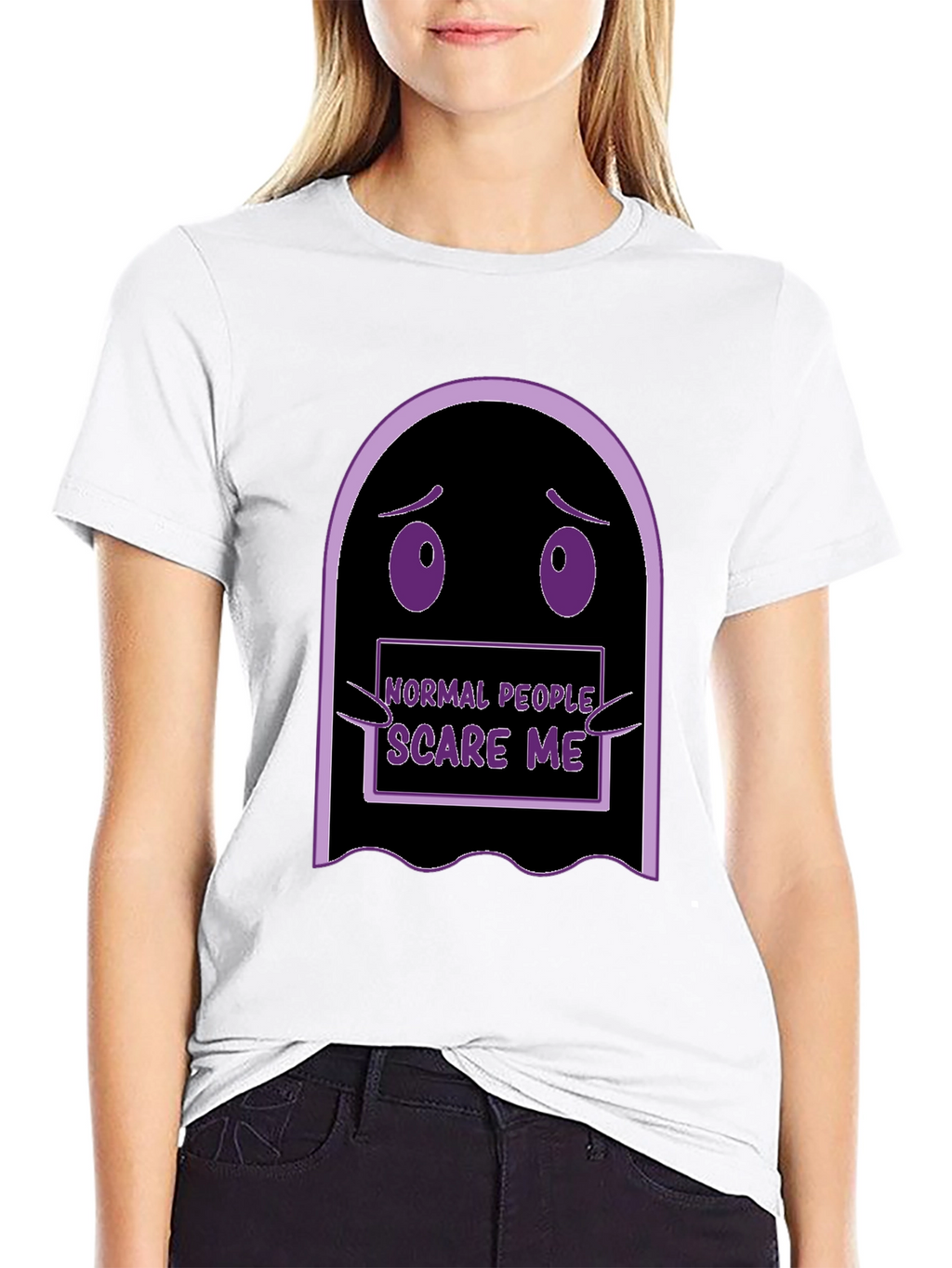 Normal People Scare Me Funny Ghost T-Shirt