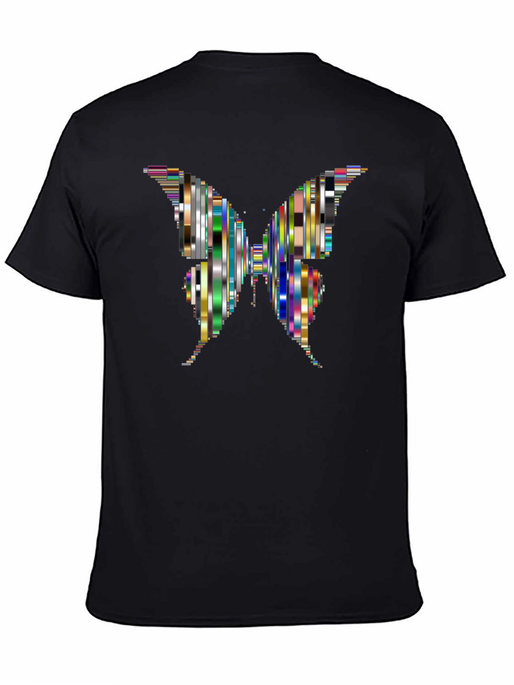 Abstract Butterfly Graphic Black T-Shirt