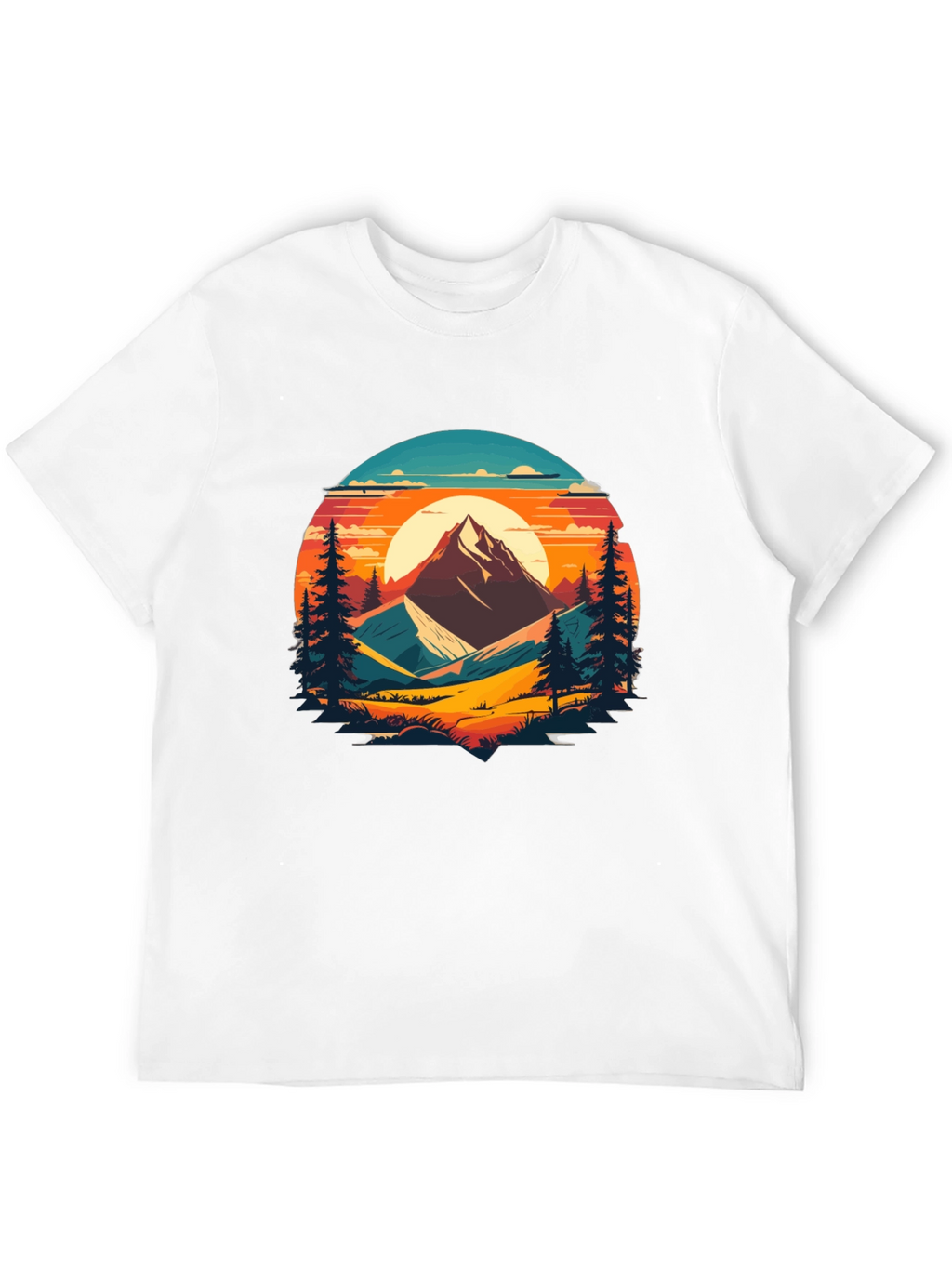 Mountain Sunset Graphic Tee - Nature Lovers T-Shirt