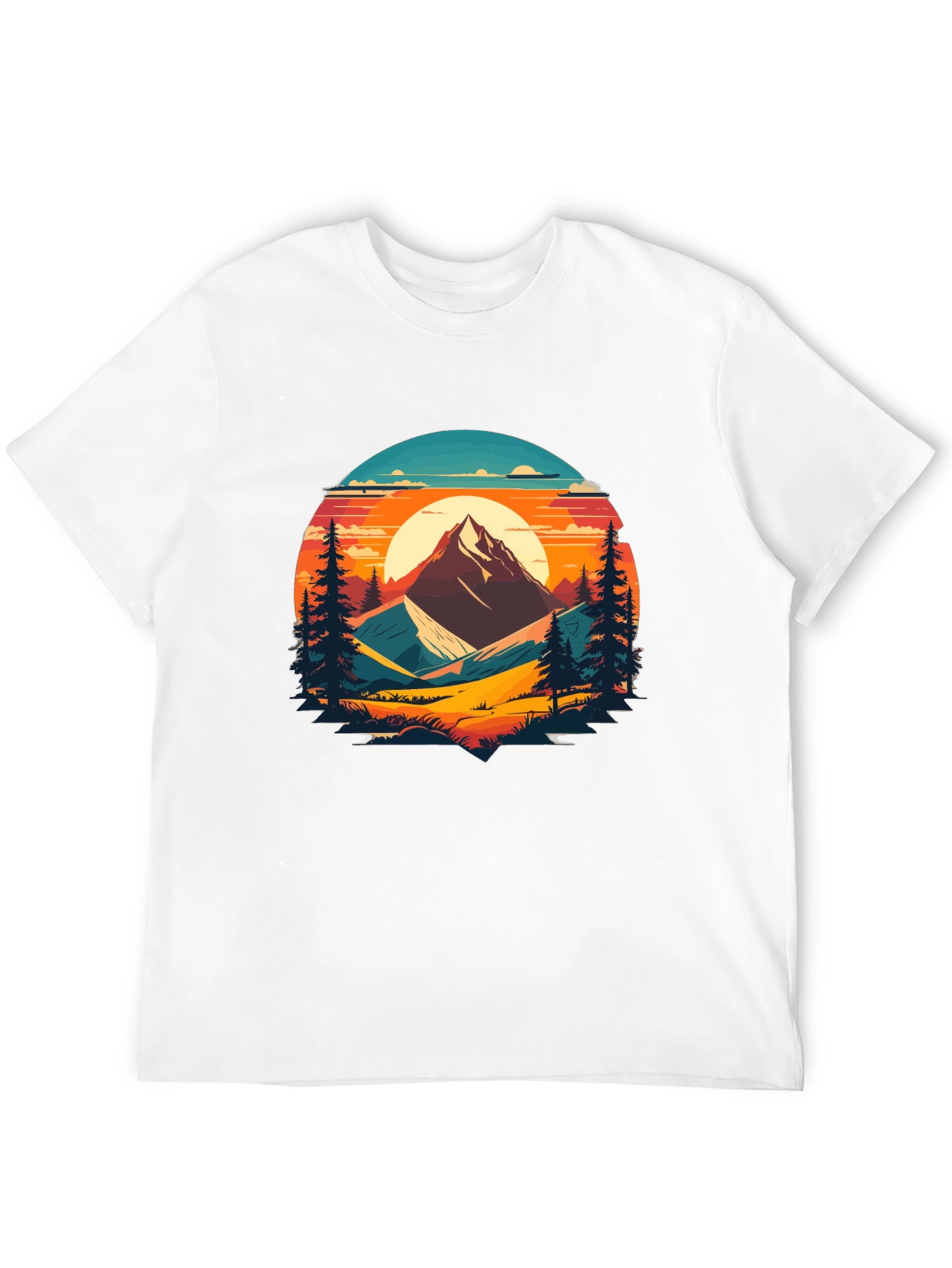 Mountain Sunset Graphic Tee - Nature Lovers T-Shirt
