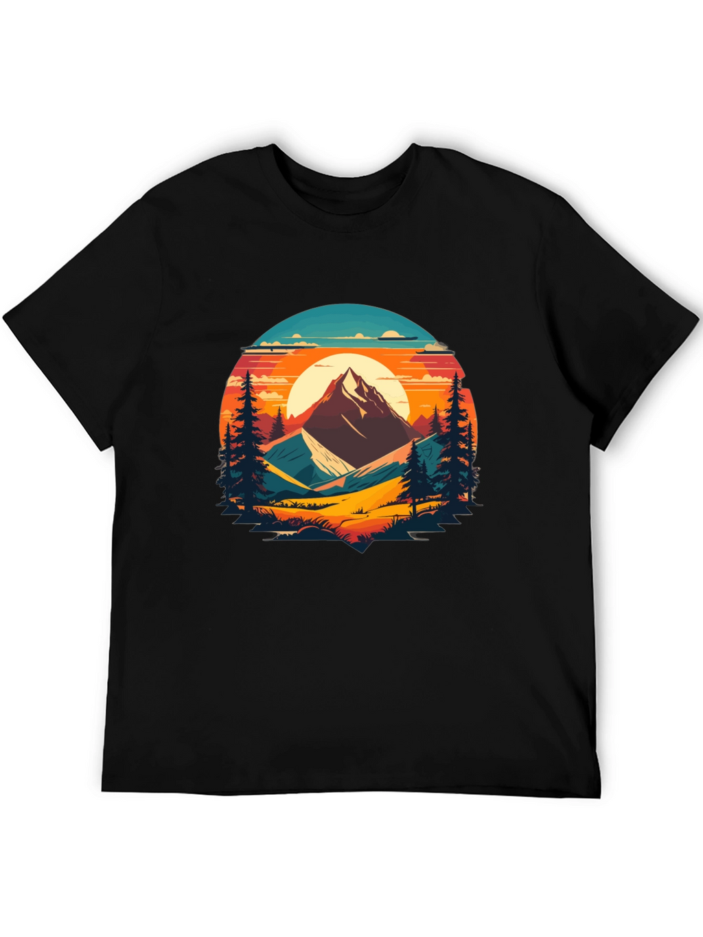 Mountain Sunset Graphic Tee - Nature Lovers T-Shirt
