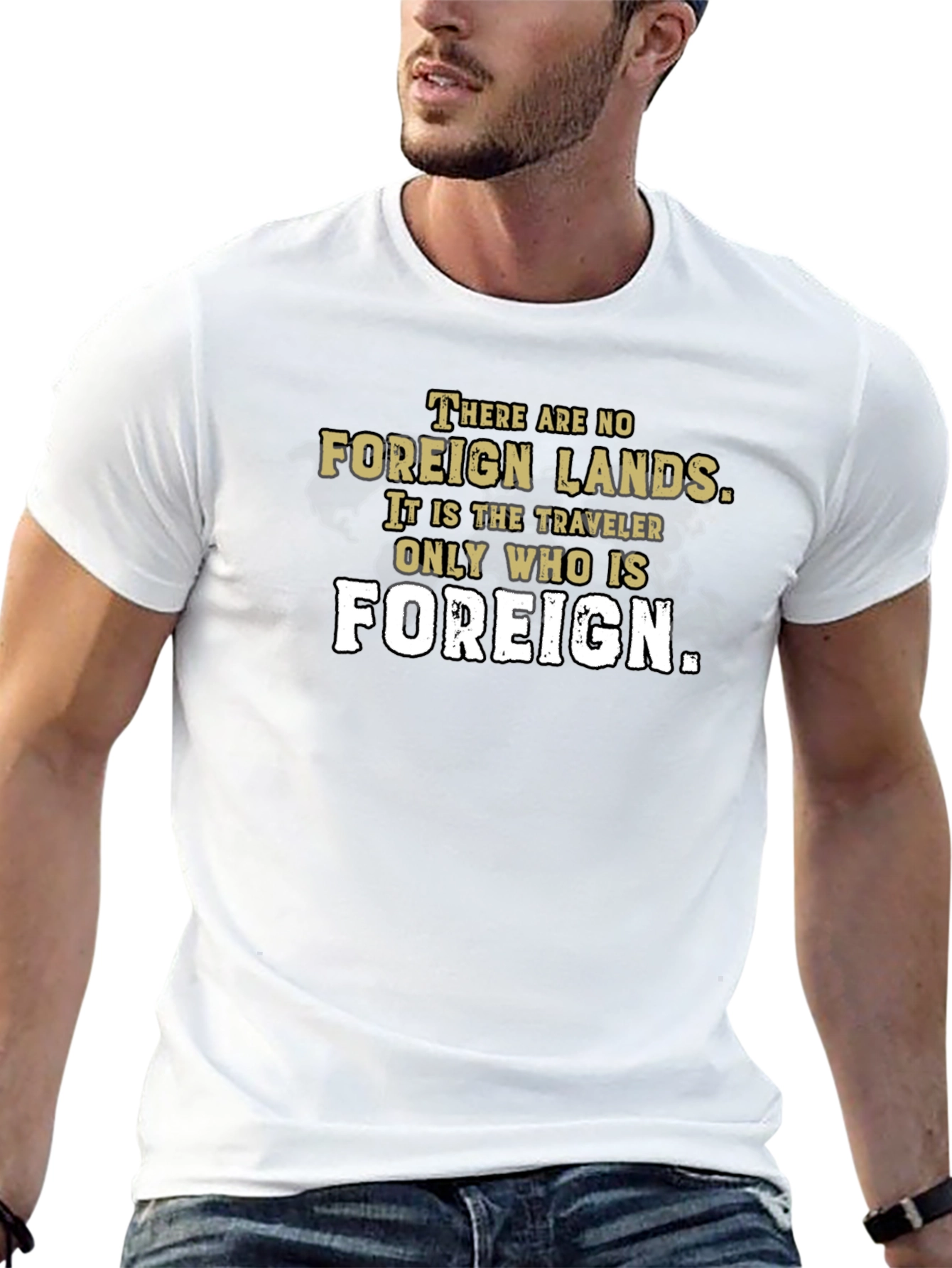 Foreign Lands Traveler T-Shirt - Black Graphic Tee