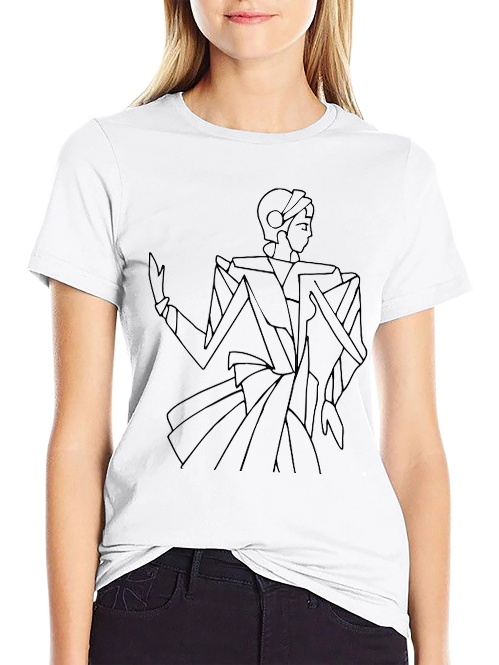 Geometric Figure Graphic Black Tee