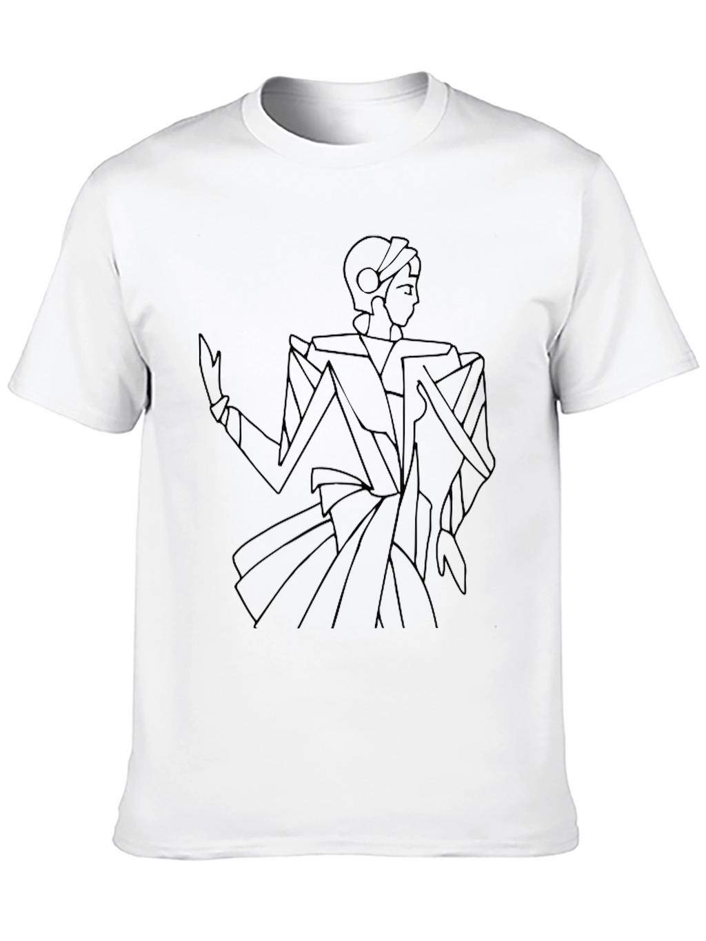 Geometric Figure Graphic Black Tee