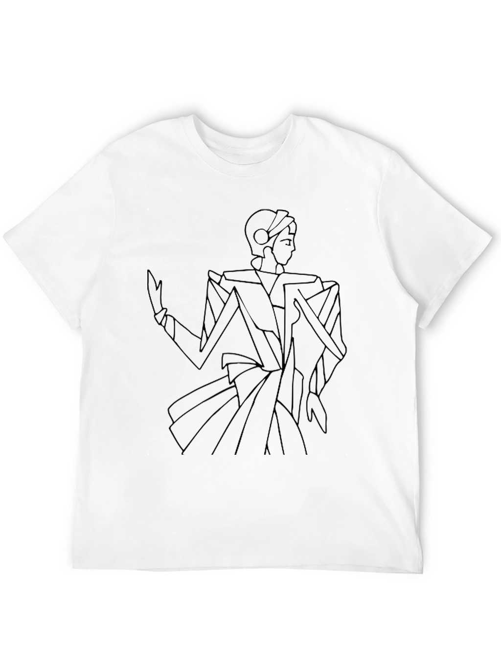Geometric Figure Graphic Black Tee