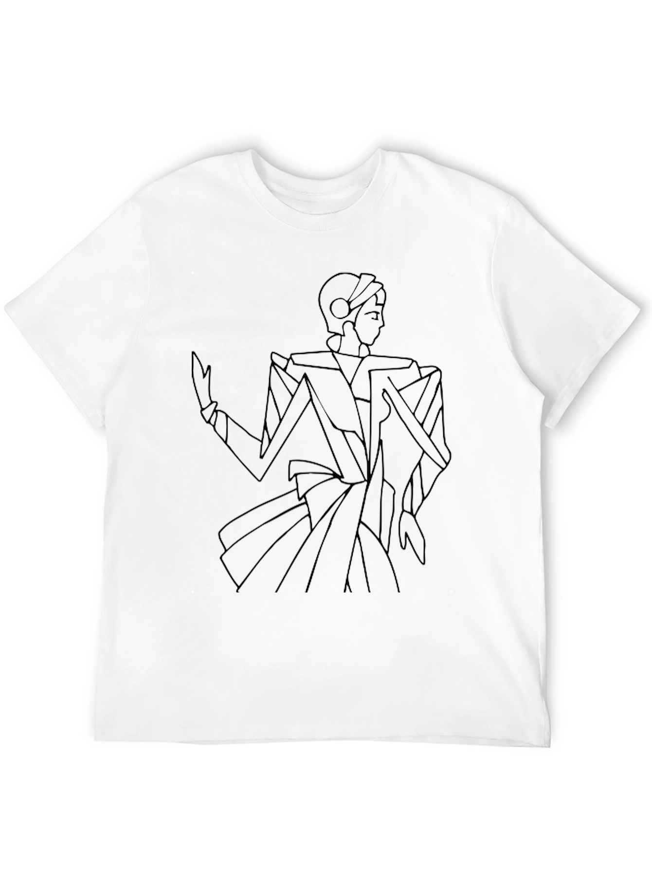 Geometric Figure Graphic Black Tee