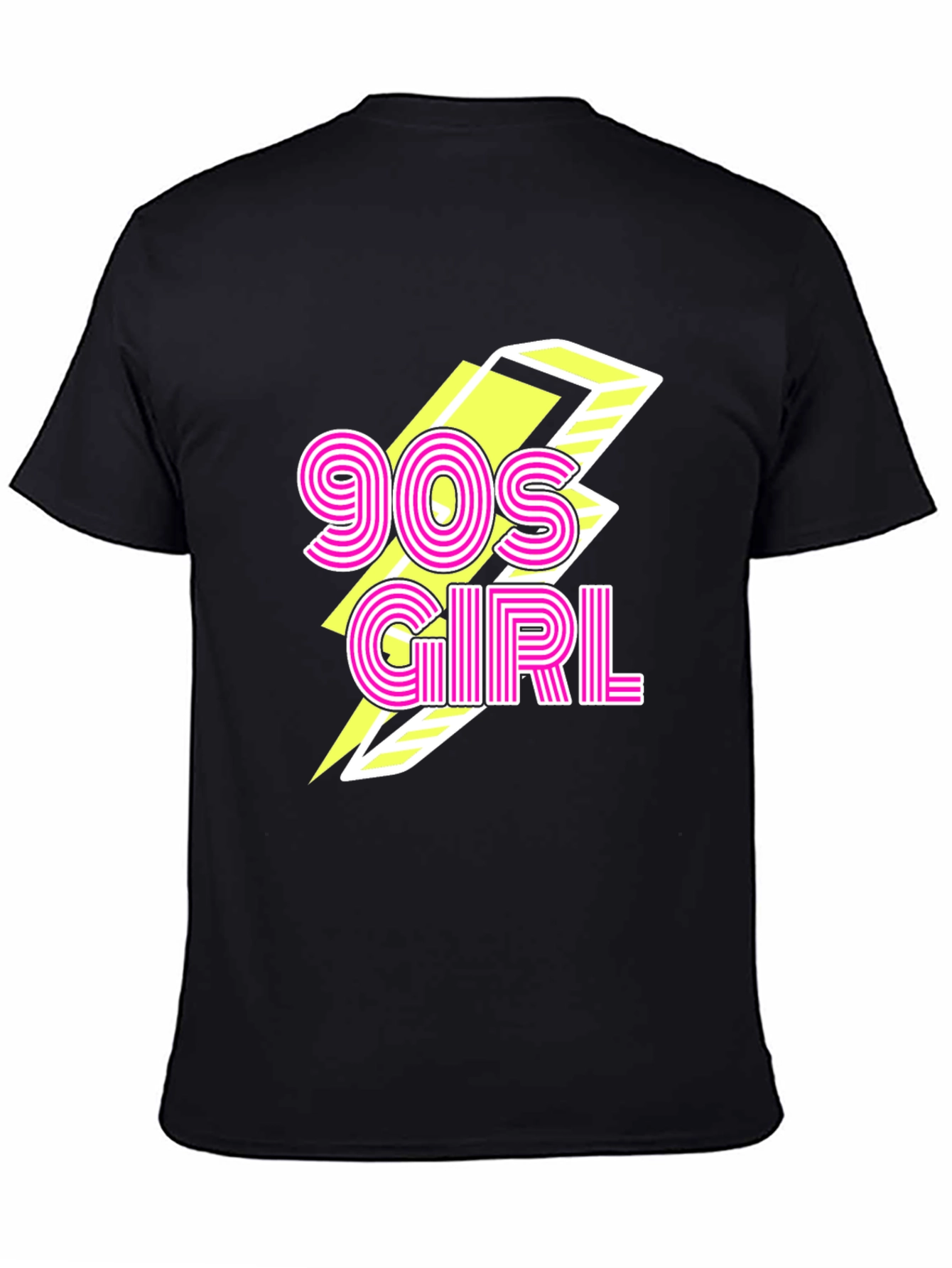 90s Girl Graphic Print Black T-Shirt