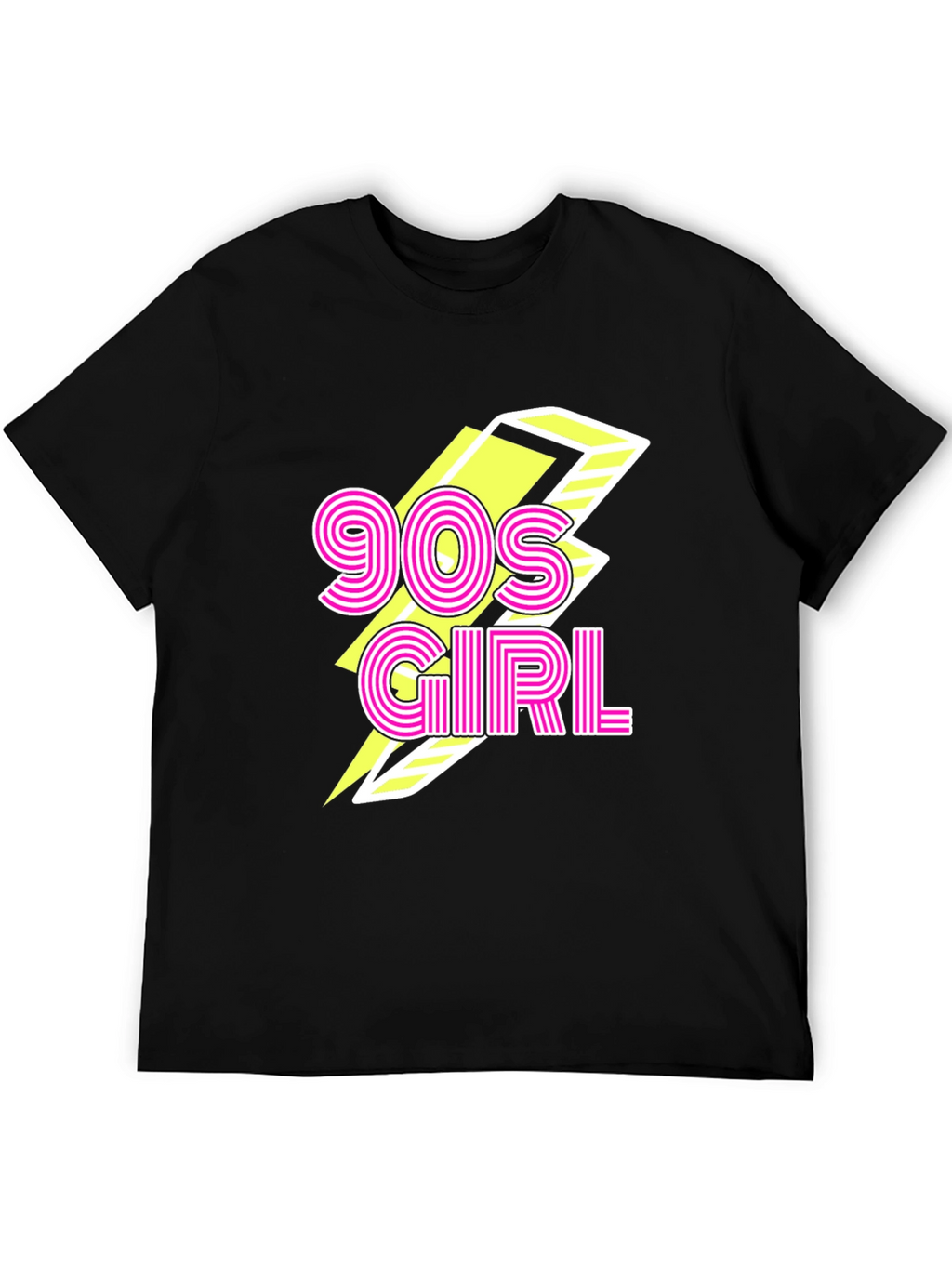 90s Girl Graphic Print Black T-Shirt
