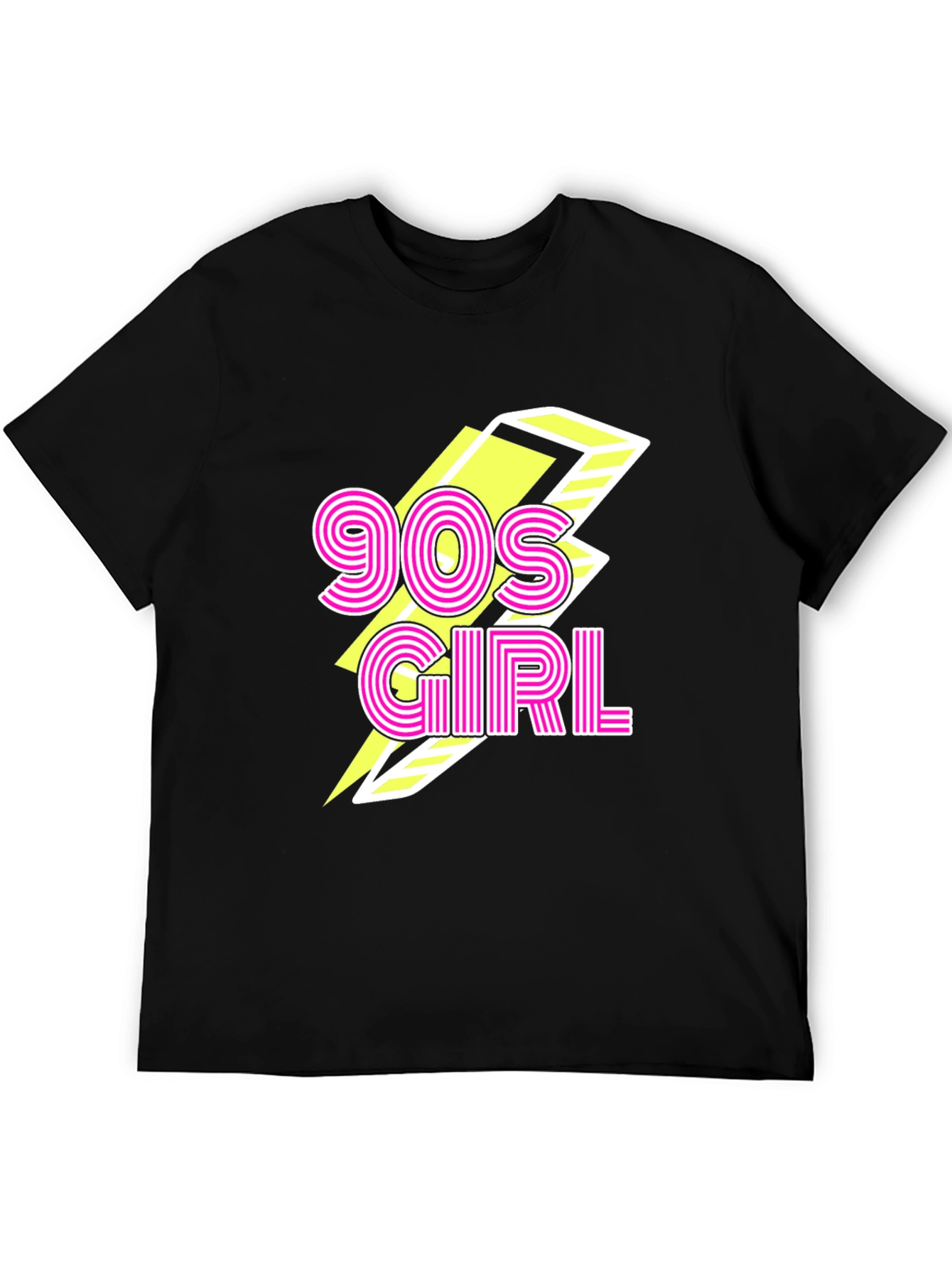 90s Girl Graphic Print Black T-Shirt