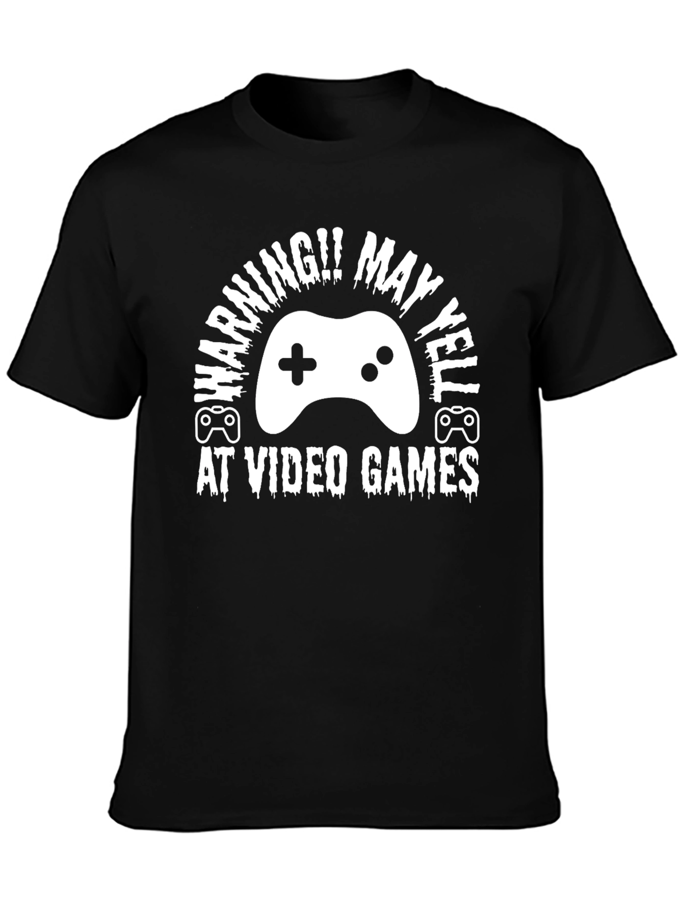 Warning May Yell At Video Games Black T-Shirt