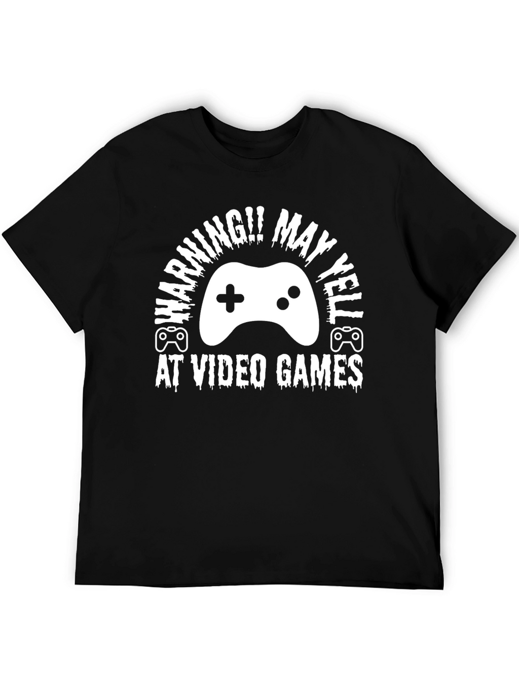 Warning May Yell At Video Games Black T-Shirt