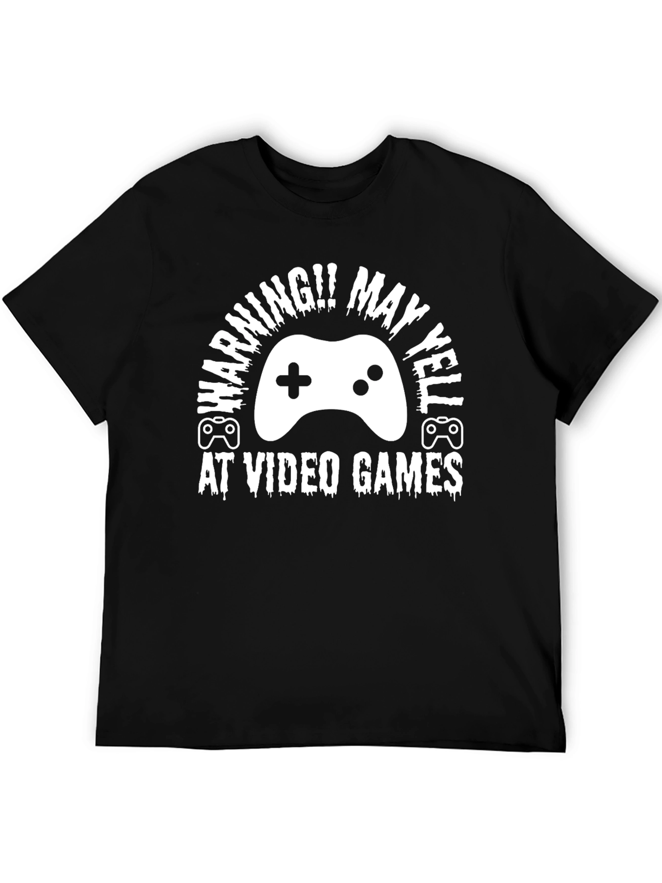 Warning May Yell At Video Games Black T-Shirt