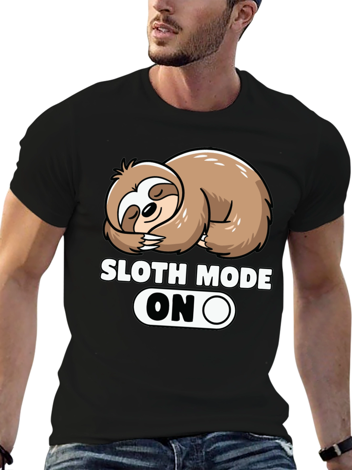 Sloth Mode ON Graphic Tee - Relaxed Style