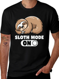 Sloth Mode ON Graphic Tee - Relaxed Style