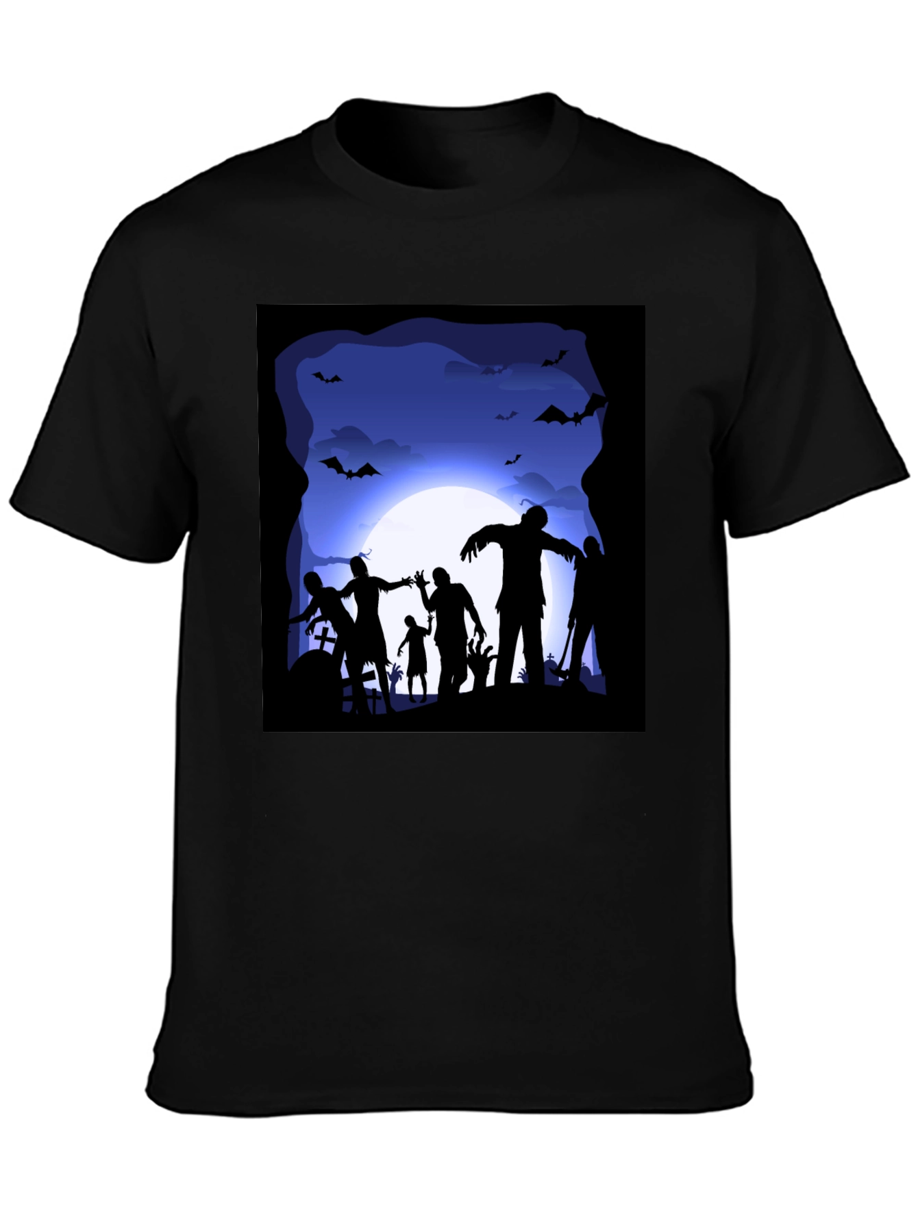 Zombie Halloween T-Shirt - Spooky Silhouette Design