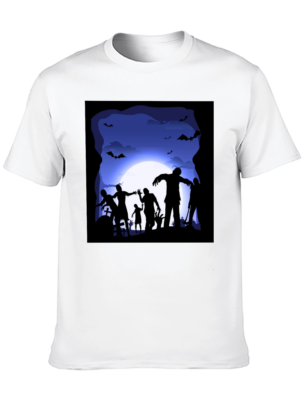 Zombie Halloween T-Shirt - Spooky Silhouette Design