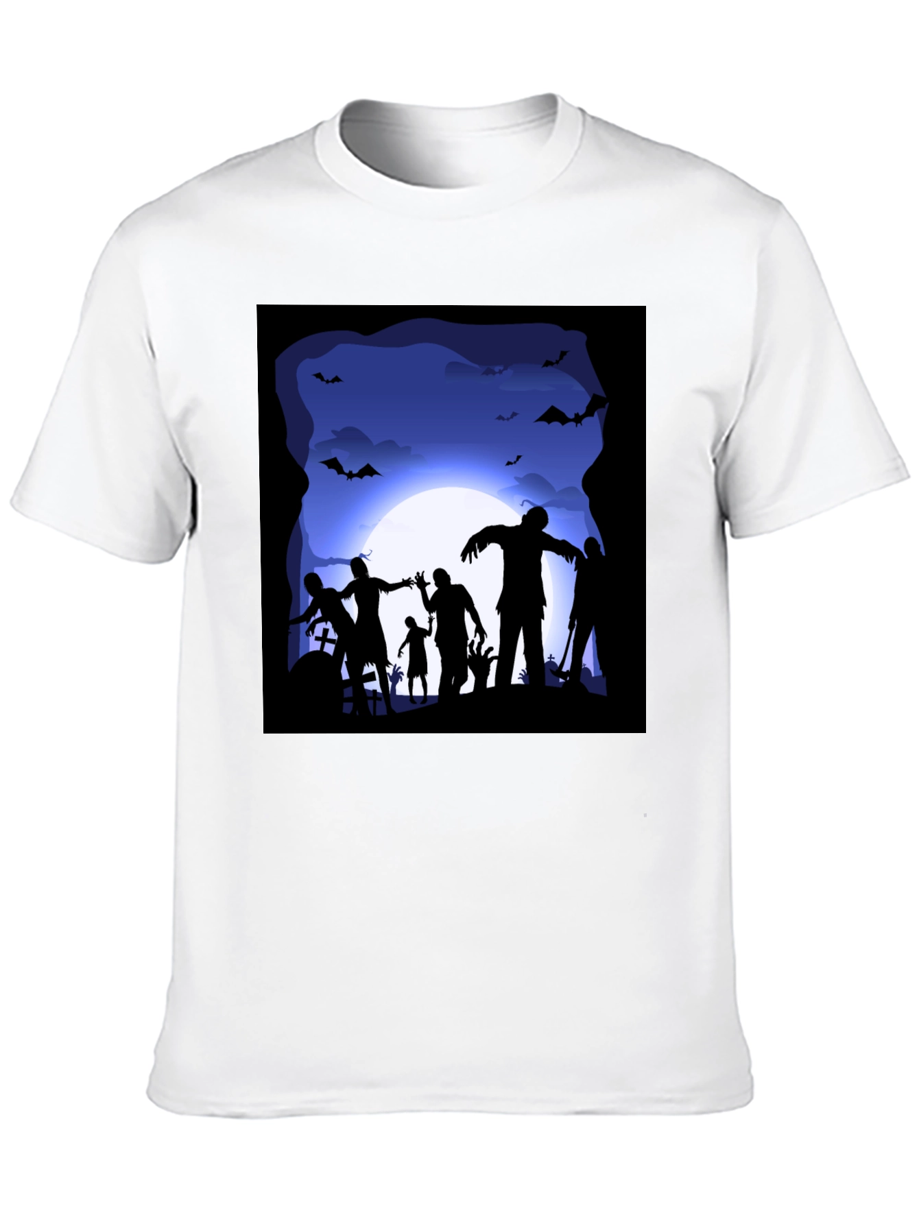 Zombie Halloween T-Shirt - Spooky Silhouette Design