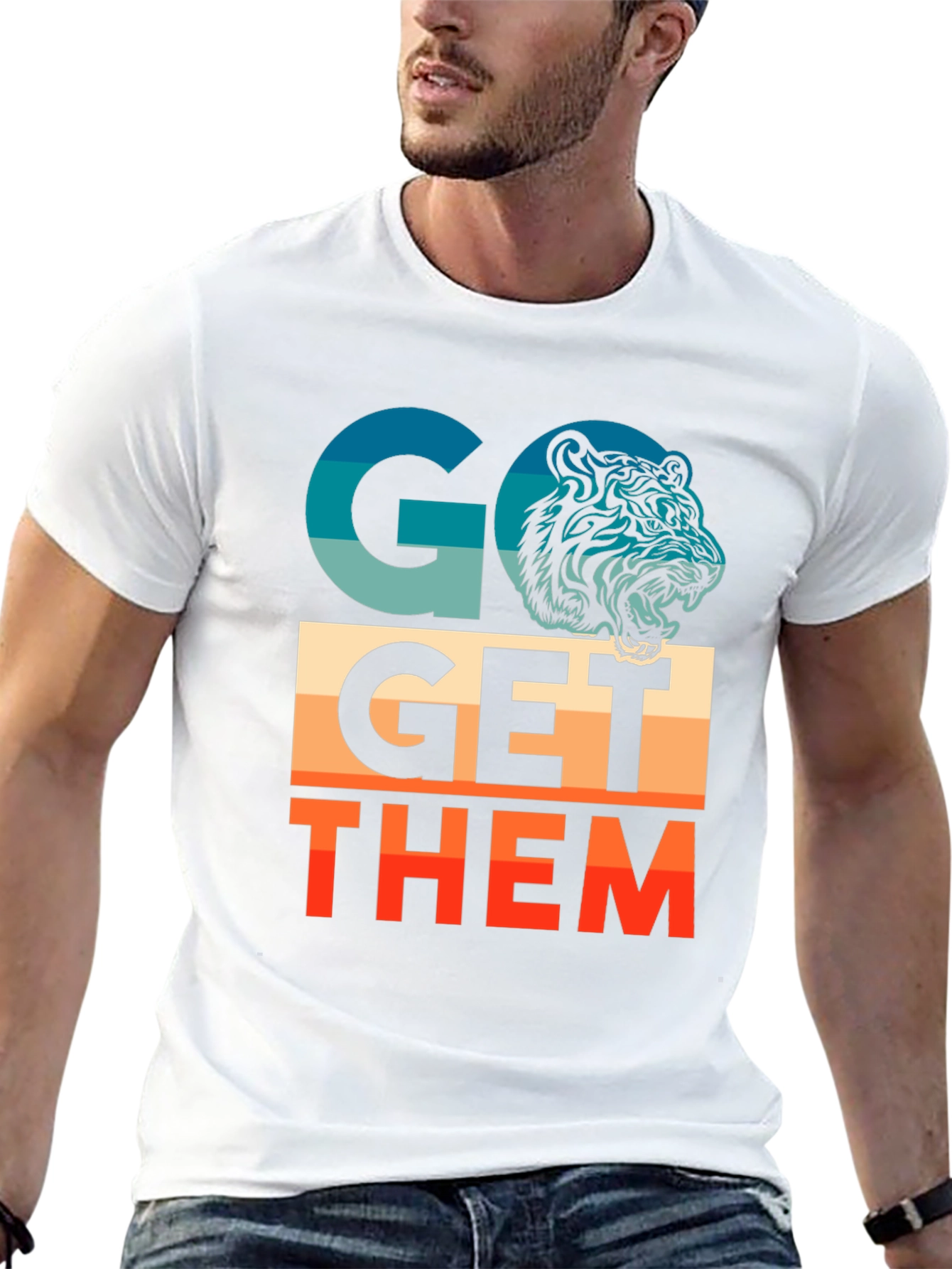 Go Get Them Tiger Graphic Tee - Motivational T-Shirt