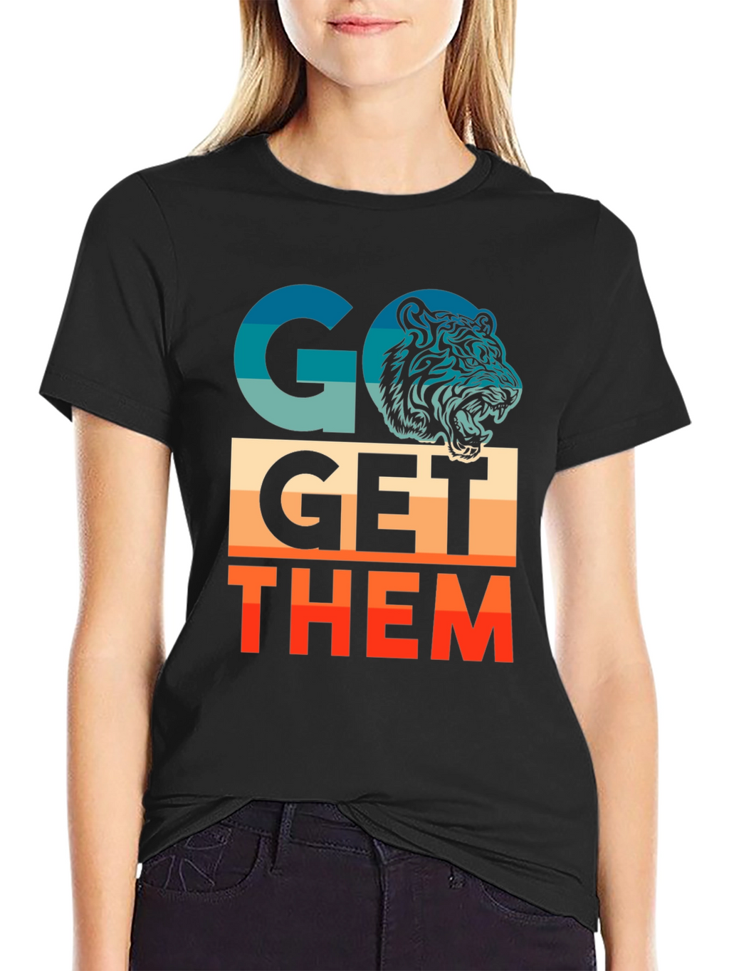 Go Get Them Tiger Graphic Tee - Motivational T-Shirt