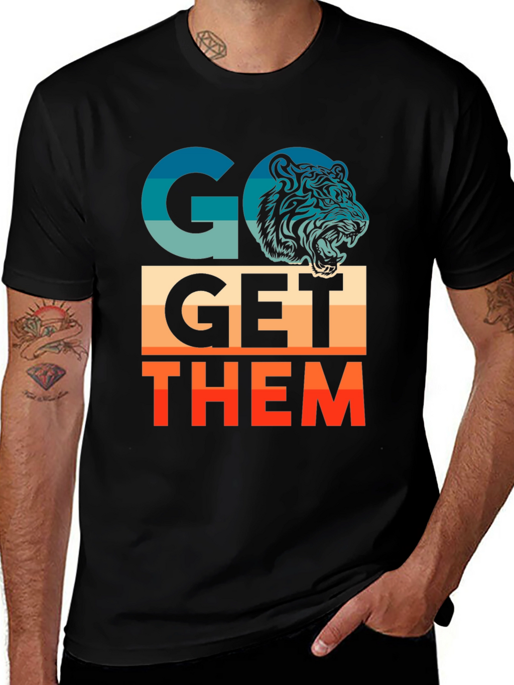 Go Get Them Tiger Graphic Tee - Motivational T-Shirt