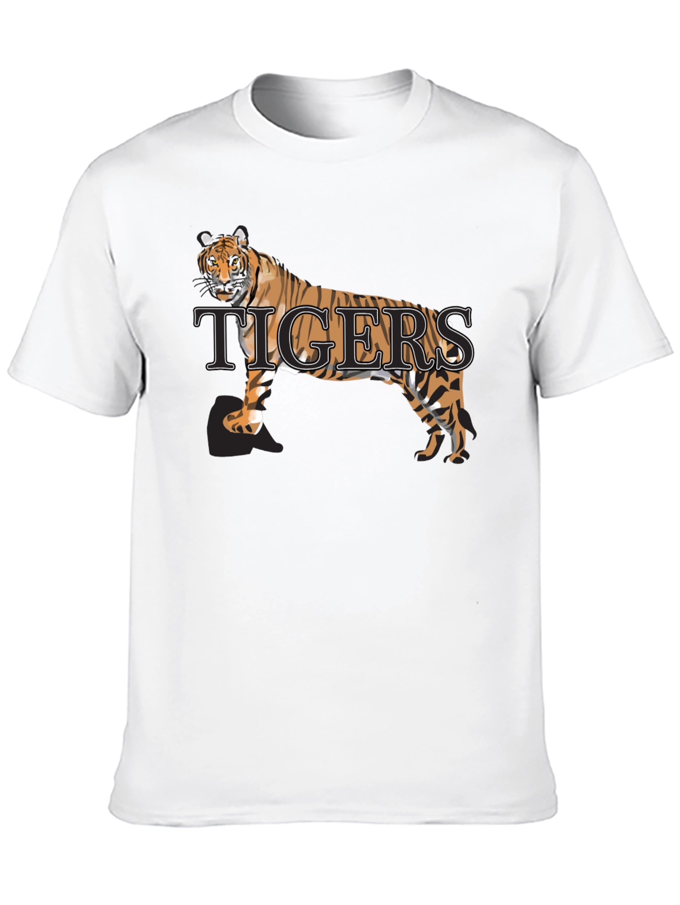 Tigers Graphic Print Crew Neck Tee