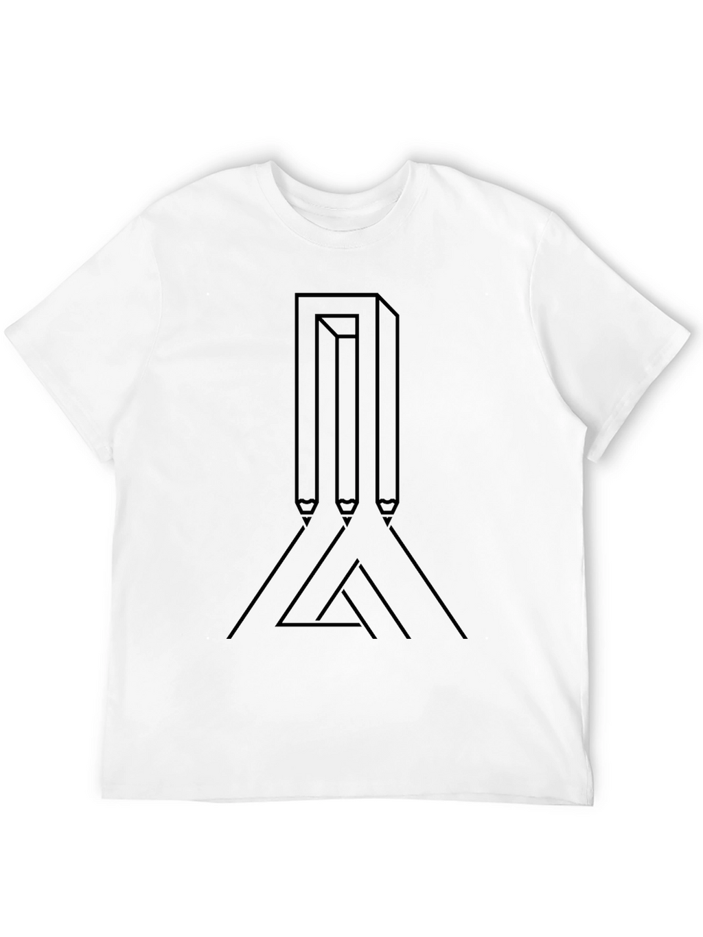 Impossible Pencils Black T-Shirt Optical Illusion