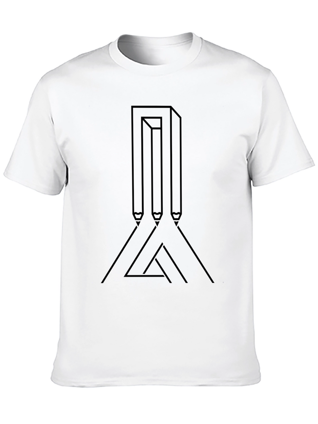 Impossible Pencils Black T-Shirt Optical Illusion