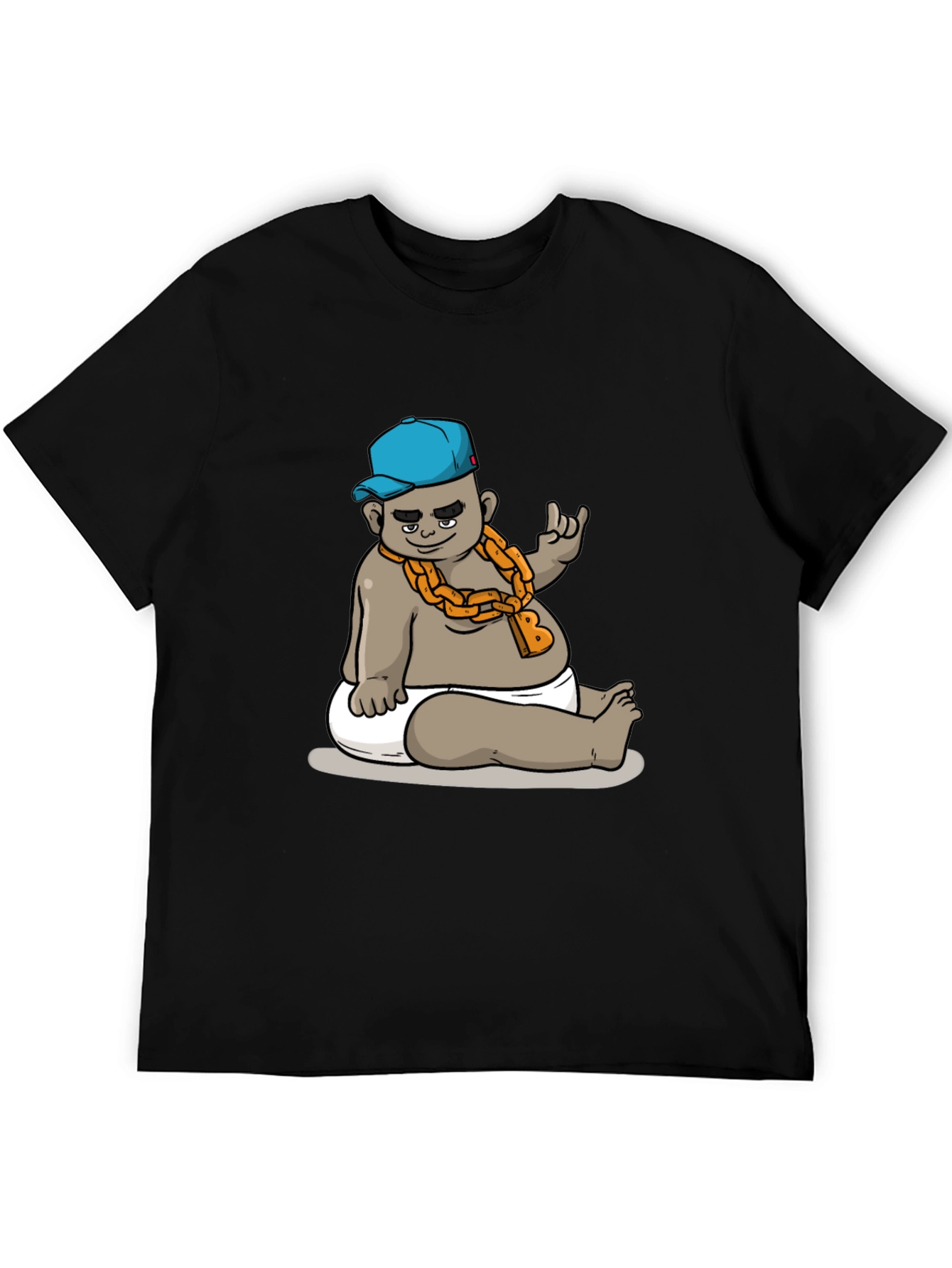 Cool Baby Cartoon Graphic Black T-Shirt