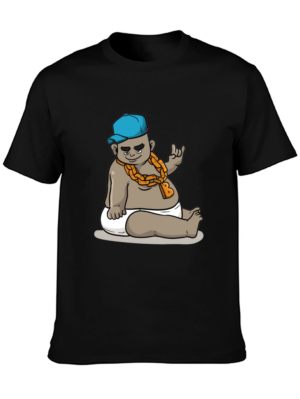 Cool Baby Cartoon Graphic Black T-Shirt