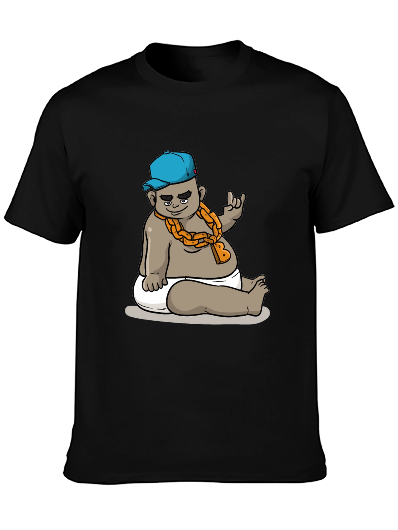 Cool Baby Cartoon Graphic Black T-Shirt