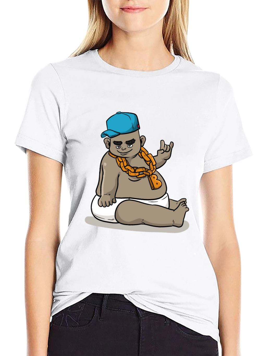 Cool Baby Cartoon Graphic Black T-Shirt