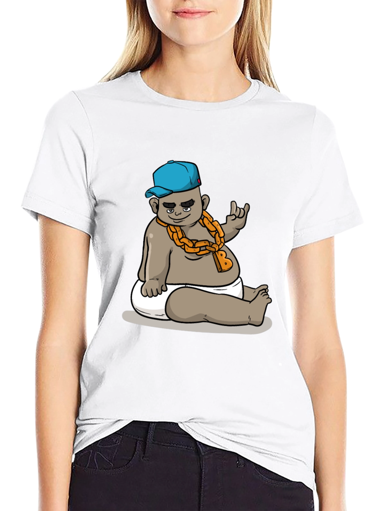 Cool Baby Cartoon Graphic Black T-Shirt